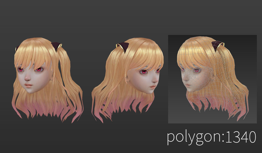 short hair hair style girl short hair cape 3 Low-poly 3D model_7