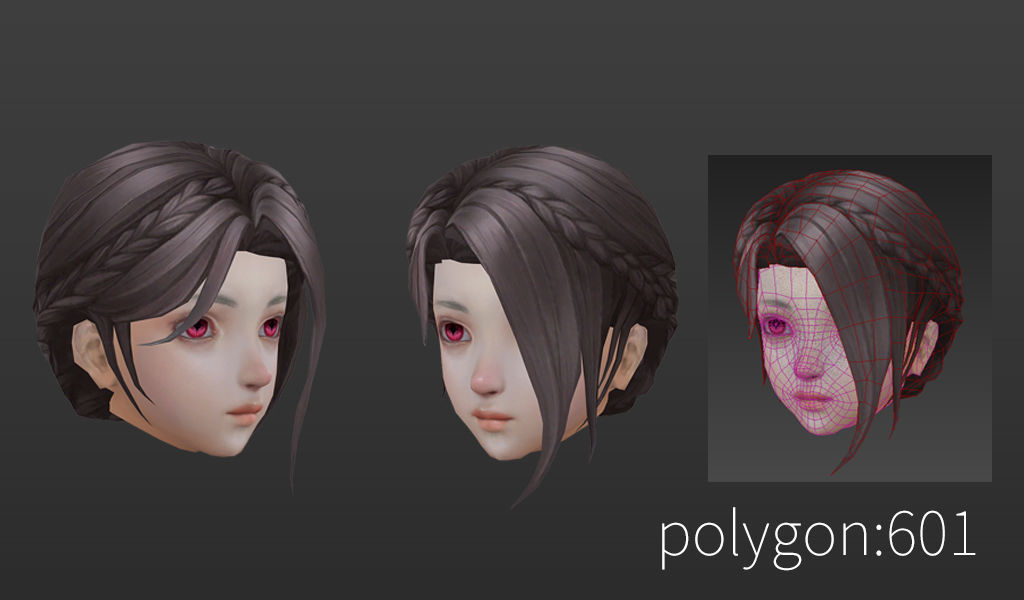 short hair hair style girl short hair cape 4 Low-poly 3D model_5