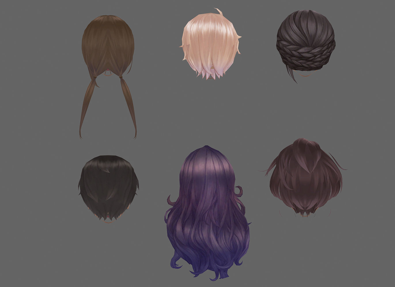 short hair hair style girl short hair cape 4 Low-poly 3D model_2