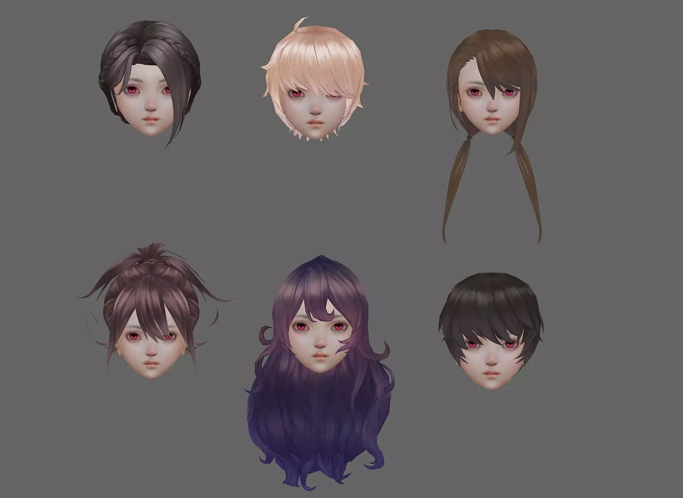 short hair hair style girl short hair cape 4 Low-poly 3D model_0