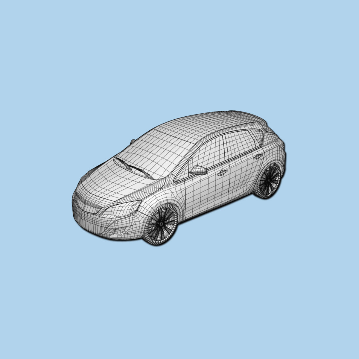 Hatchback car  3D model_11
