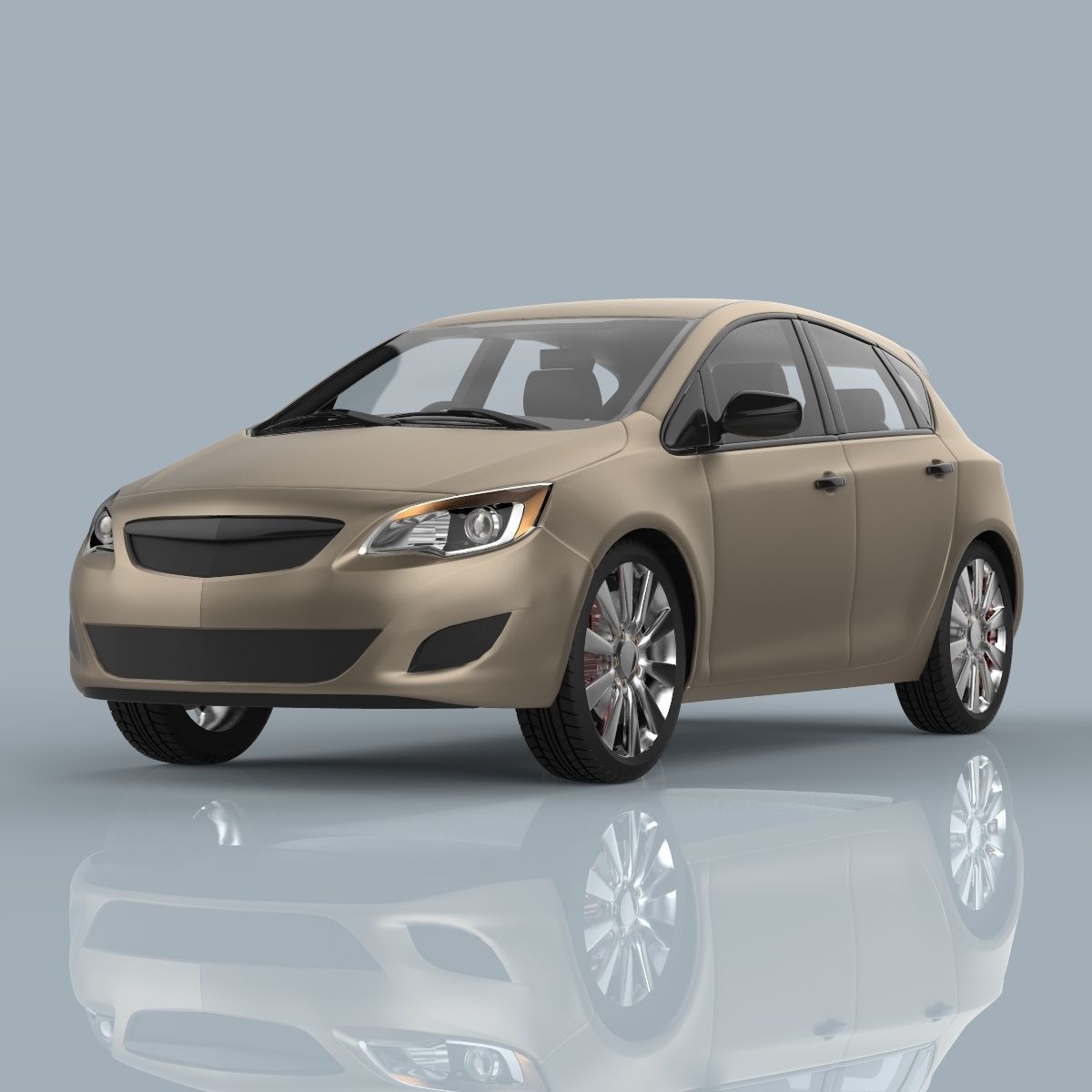 Hatchback car  3D model_3