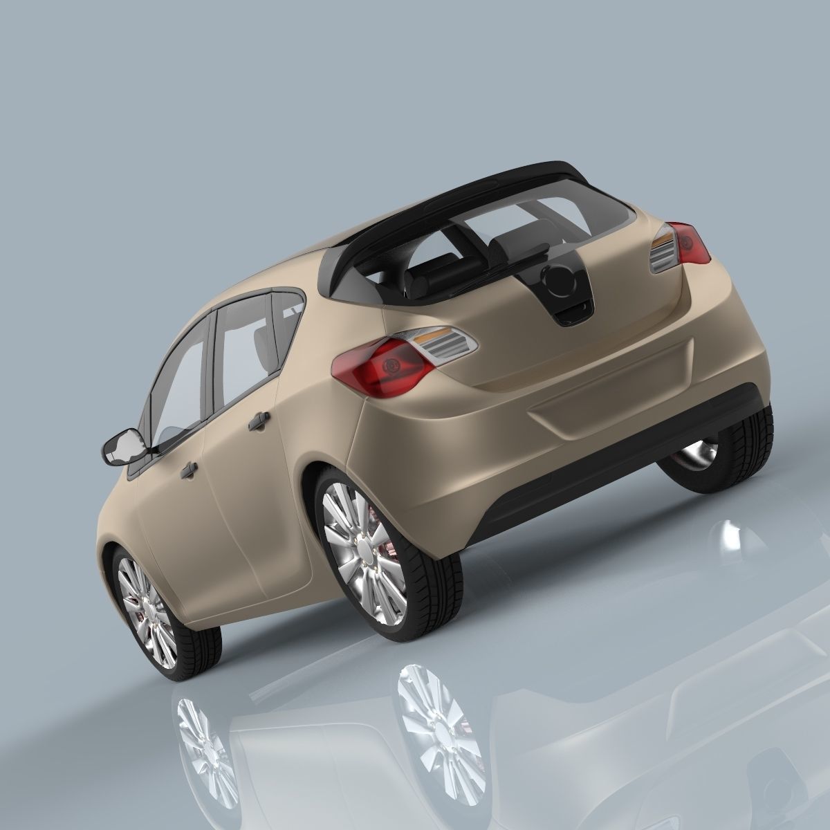 Hatchback car  3D model_1