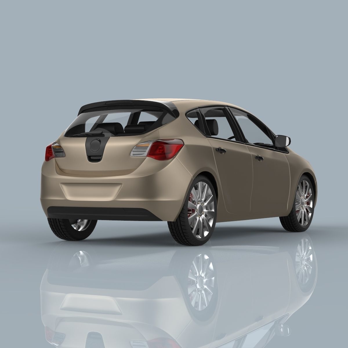 Hatchback car  3D model_9