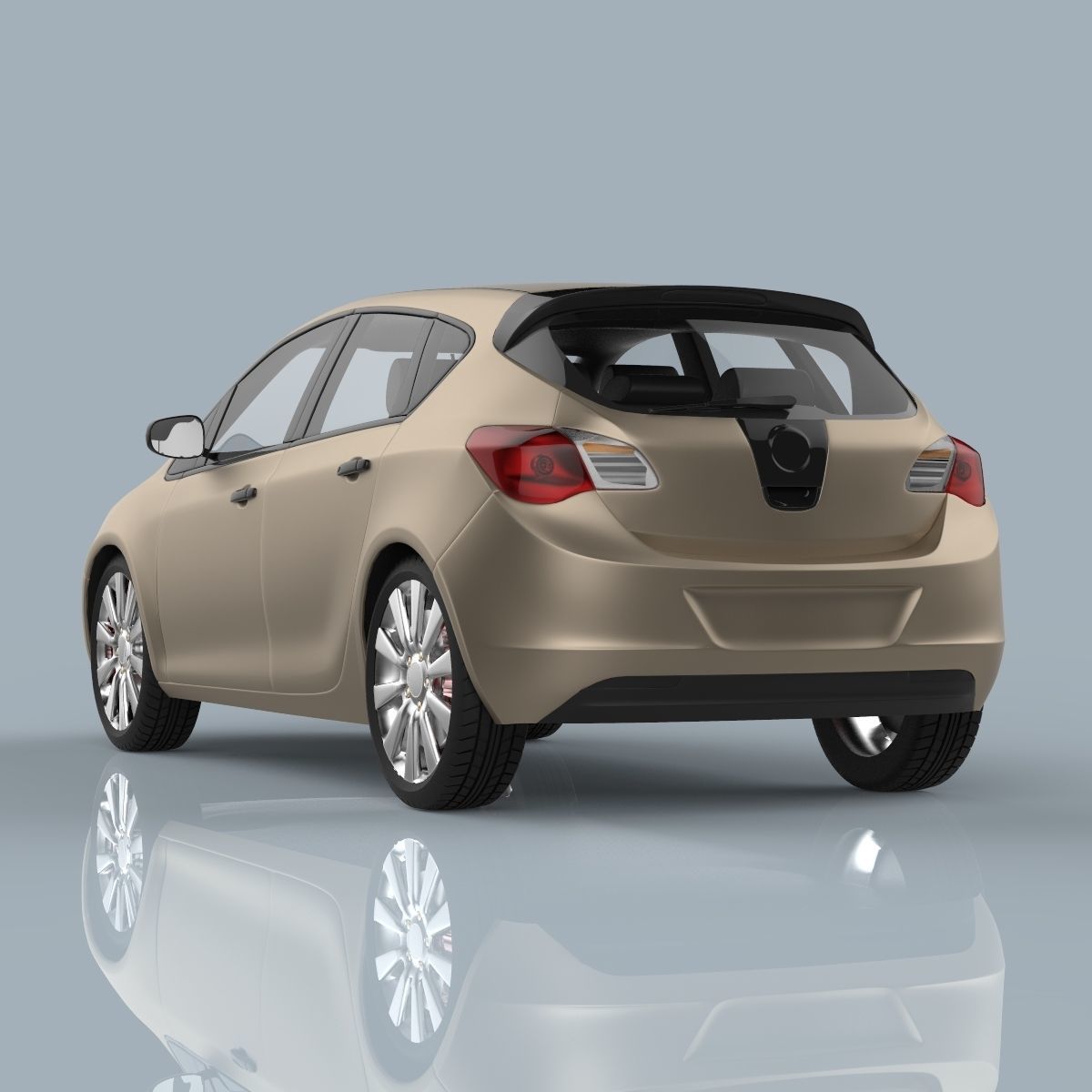 Hatchback car  3D model_8