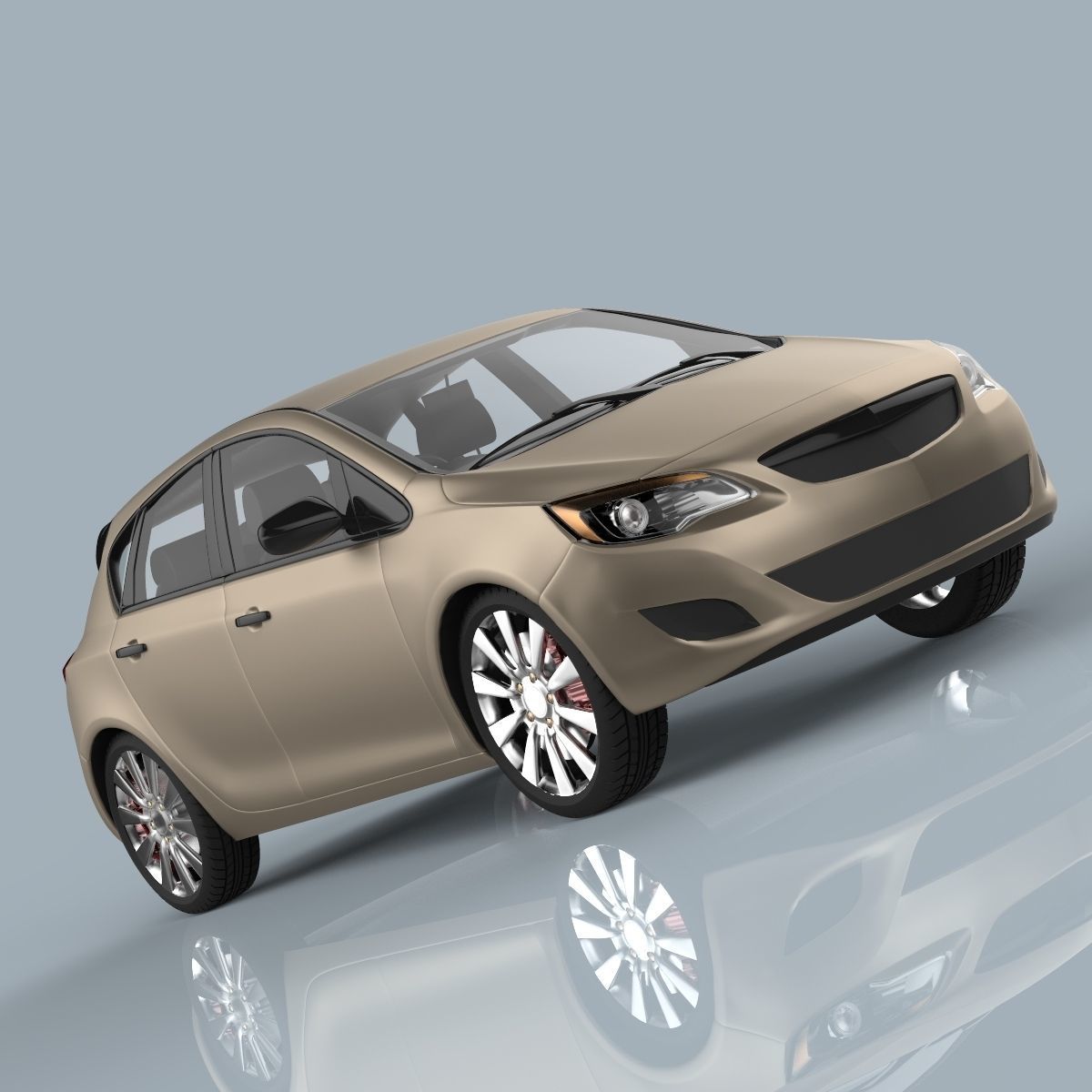 Hatchback car  3D model_10