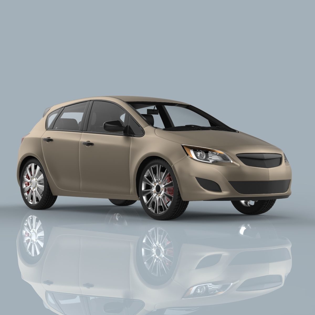 Hatchback car  3D model_4