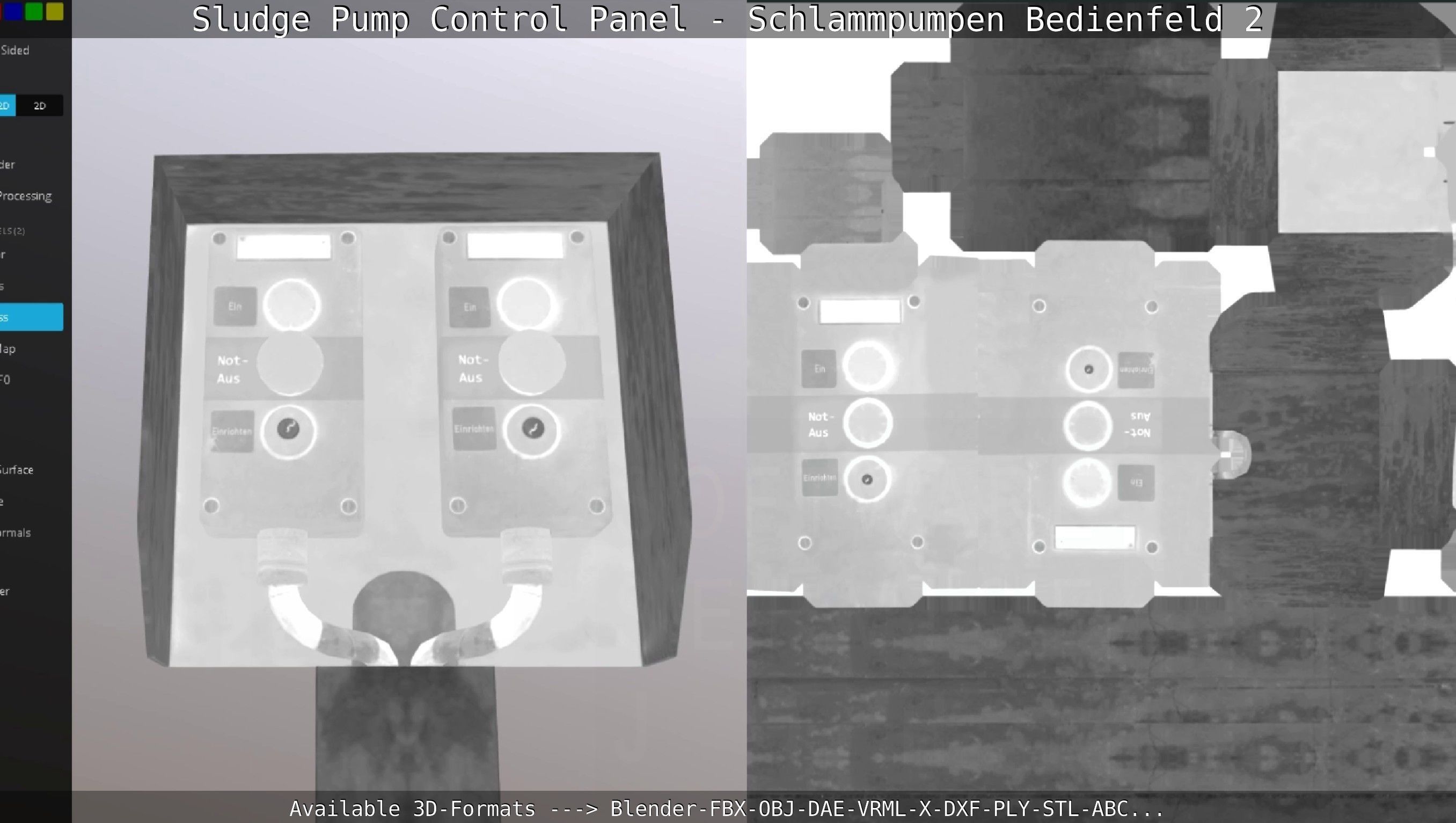 Sludge Pump Control Panel - Schlammpumpen Bedienfeld 2 Low-poly 3D model_65