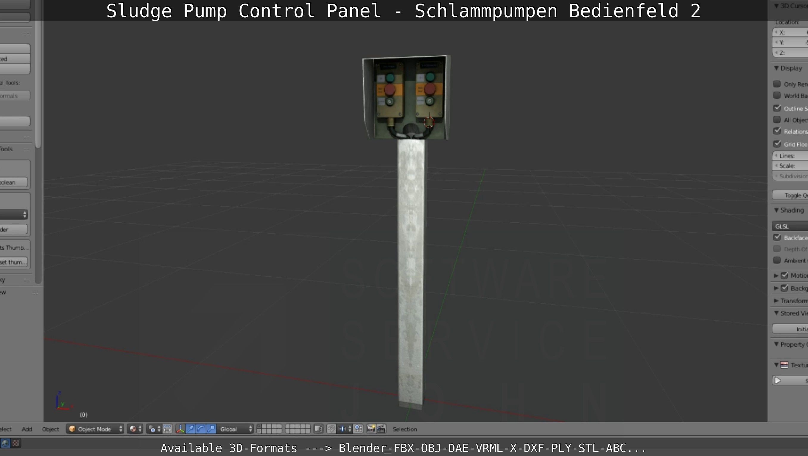 Sludge Pump Control Panel - Schlammpumpen Bedienfeld 2 Low-poly 3D model_94