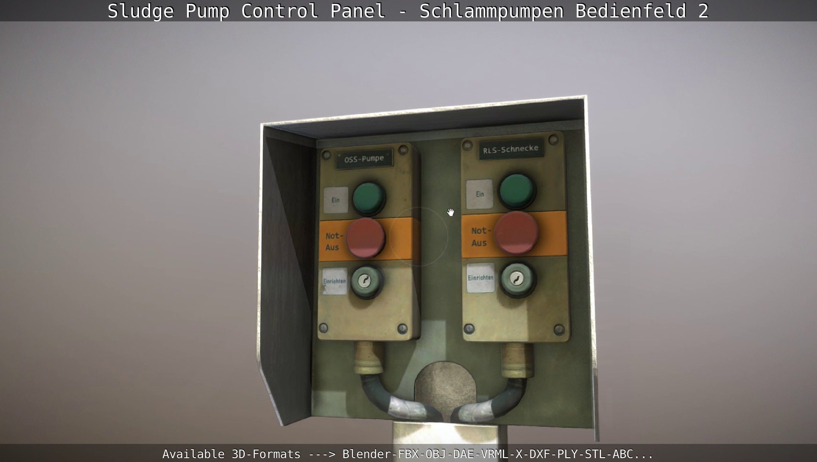 Sludge Pump Control Panel - Schlammpumpen Bedienfeld 2 Low-poly 3D model_19