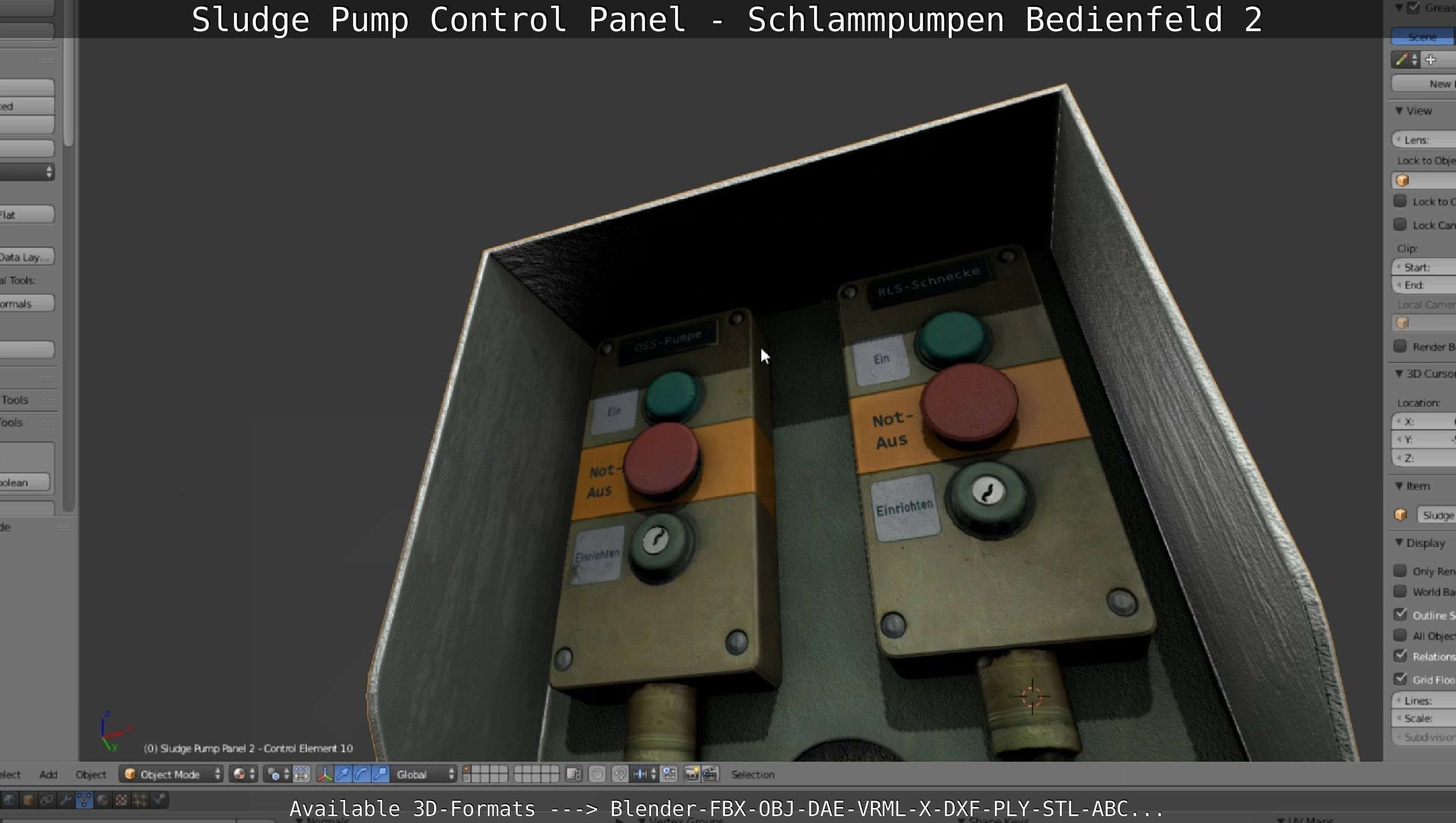 Sludge Pump Control Panel - Schlammpumpen Bedienfeld 2 Low-poly 3D model_140