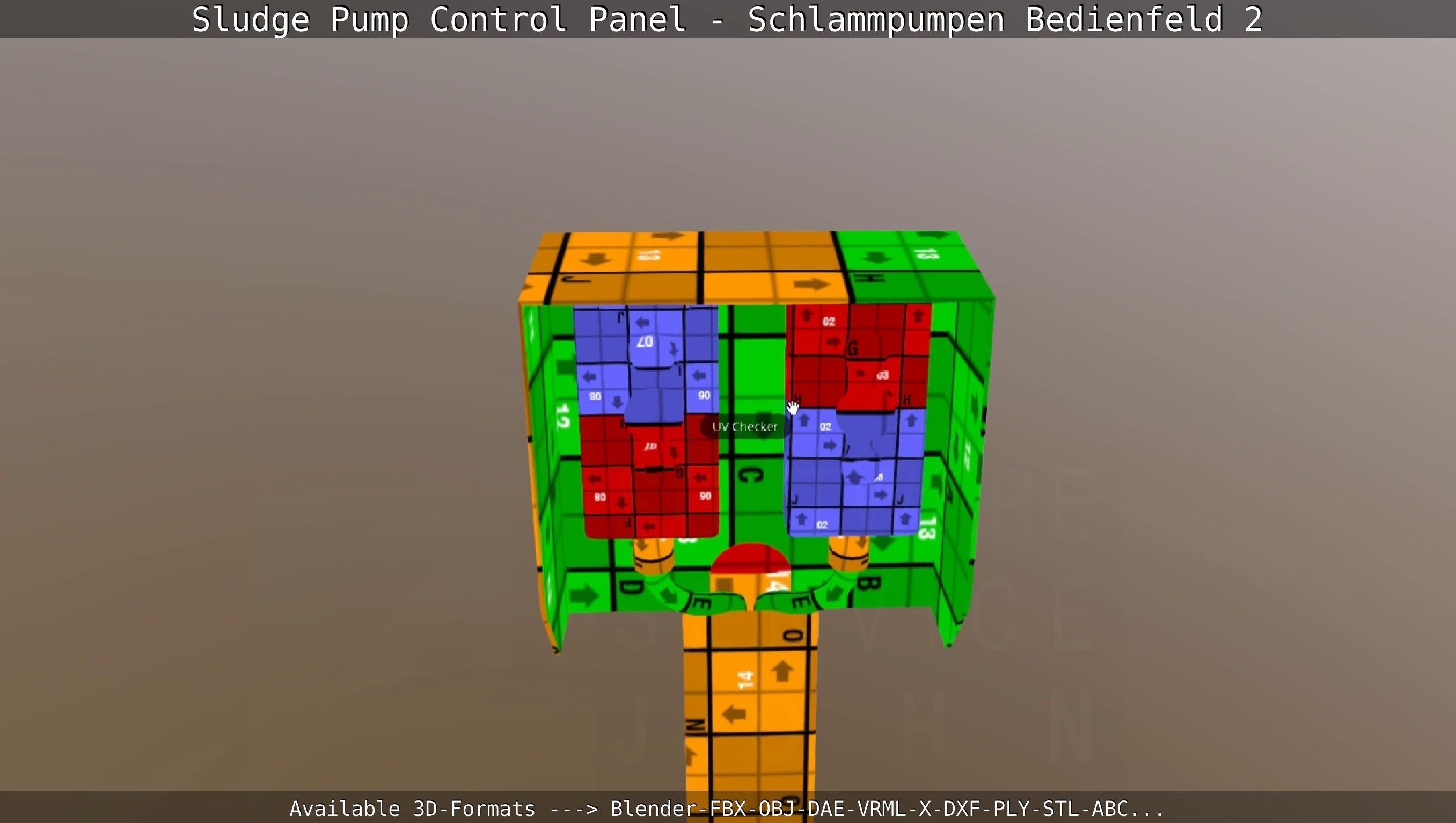 Sludge Pump Control Panel - Schlammpumpen Bedienfeld 2 Low-poly 3D model_37