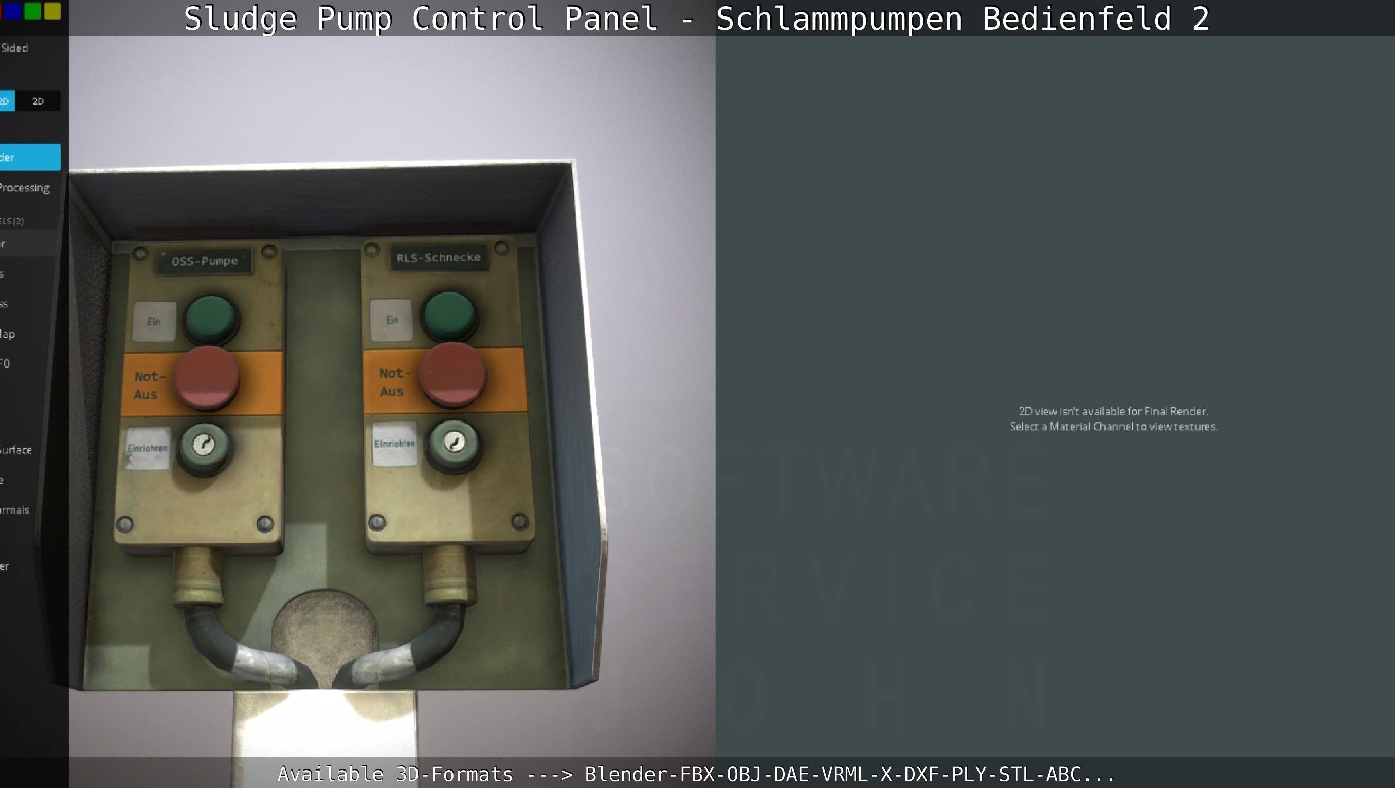 Sludge Pump Control Panel - Schlammpumpen Bedienfeld 2 Low-poly 3D model_52