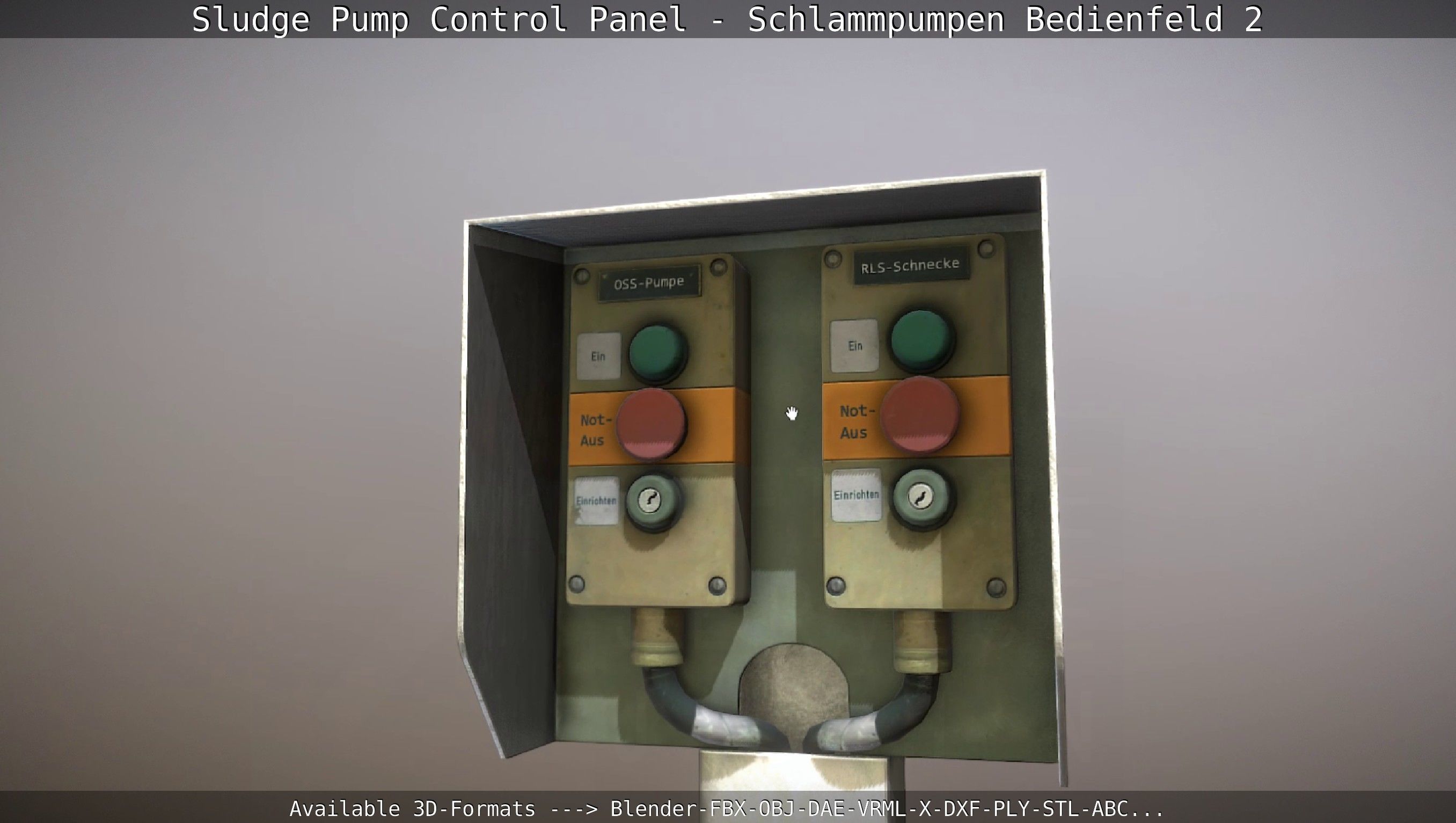 Sludge Pump Control Panel - Schlammpumpen Bedienfeld 2 Low-poly 3D model_31