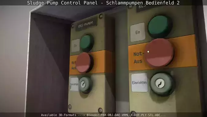 Sludge Pump Control Panel - Schlammpumpen Bedienfeld 2 Low-poly 3D model