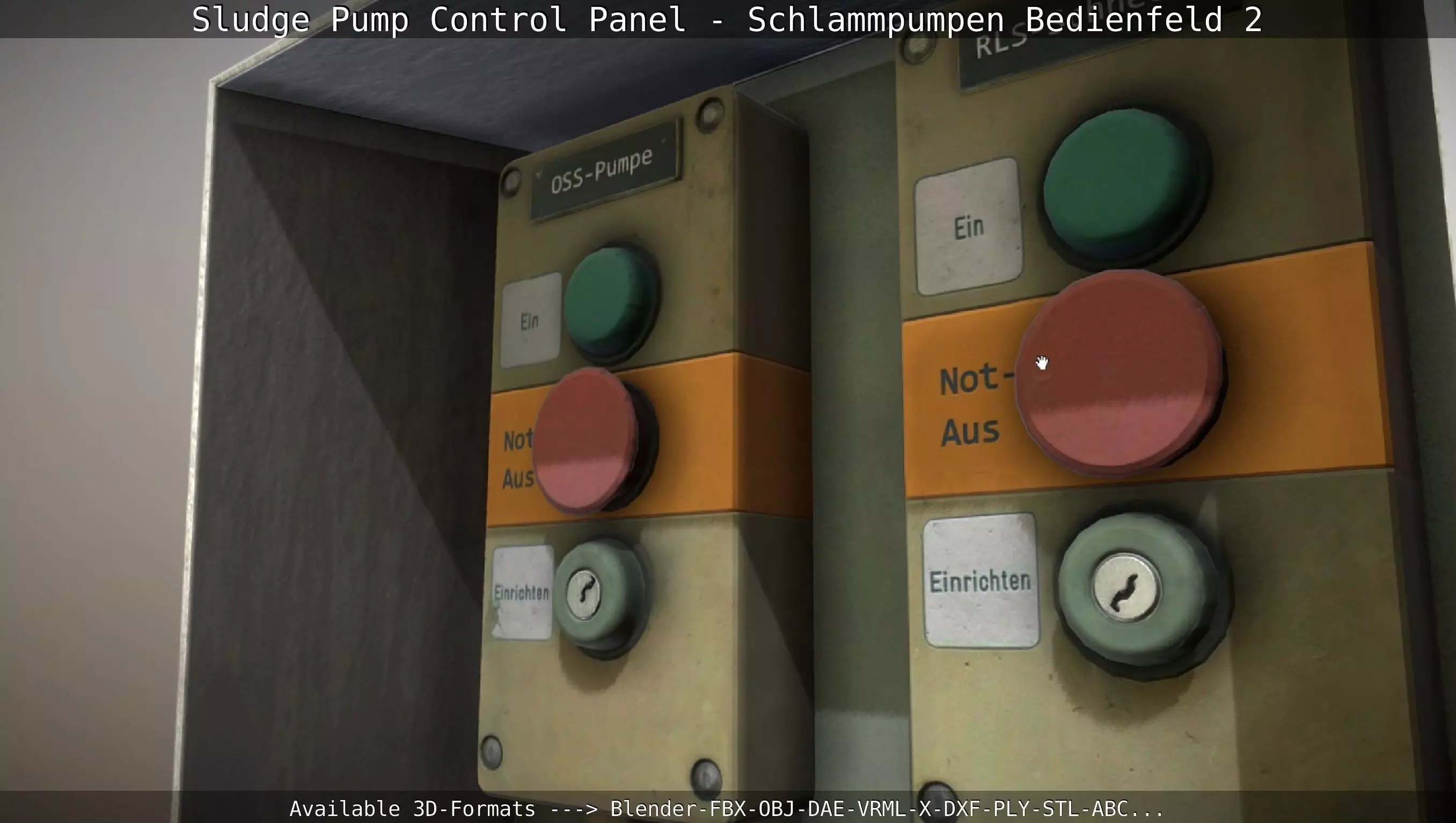 Sludge Pump Control Panel - Schlammpumpen Bedienfeld 2 Low-poly 3D model_0