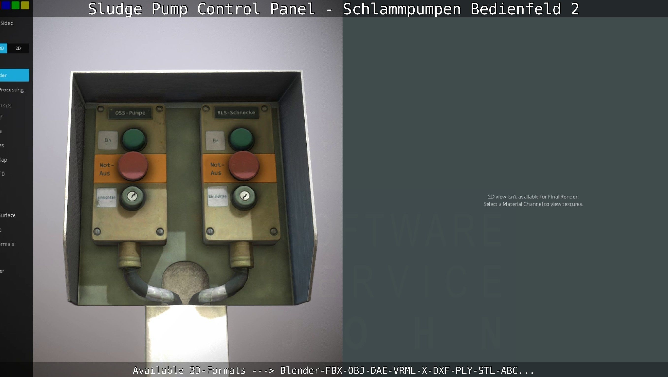 Sludge Pump Control Panel - Schlammpumpen Bedienfeld 2 Low-poly 3D model_82