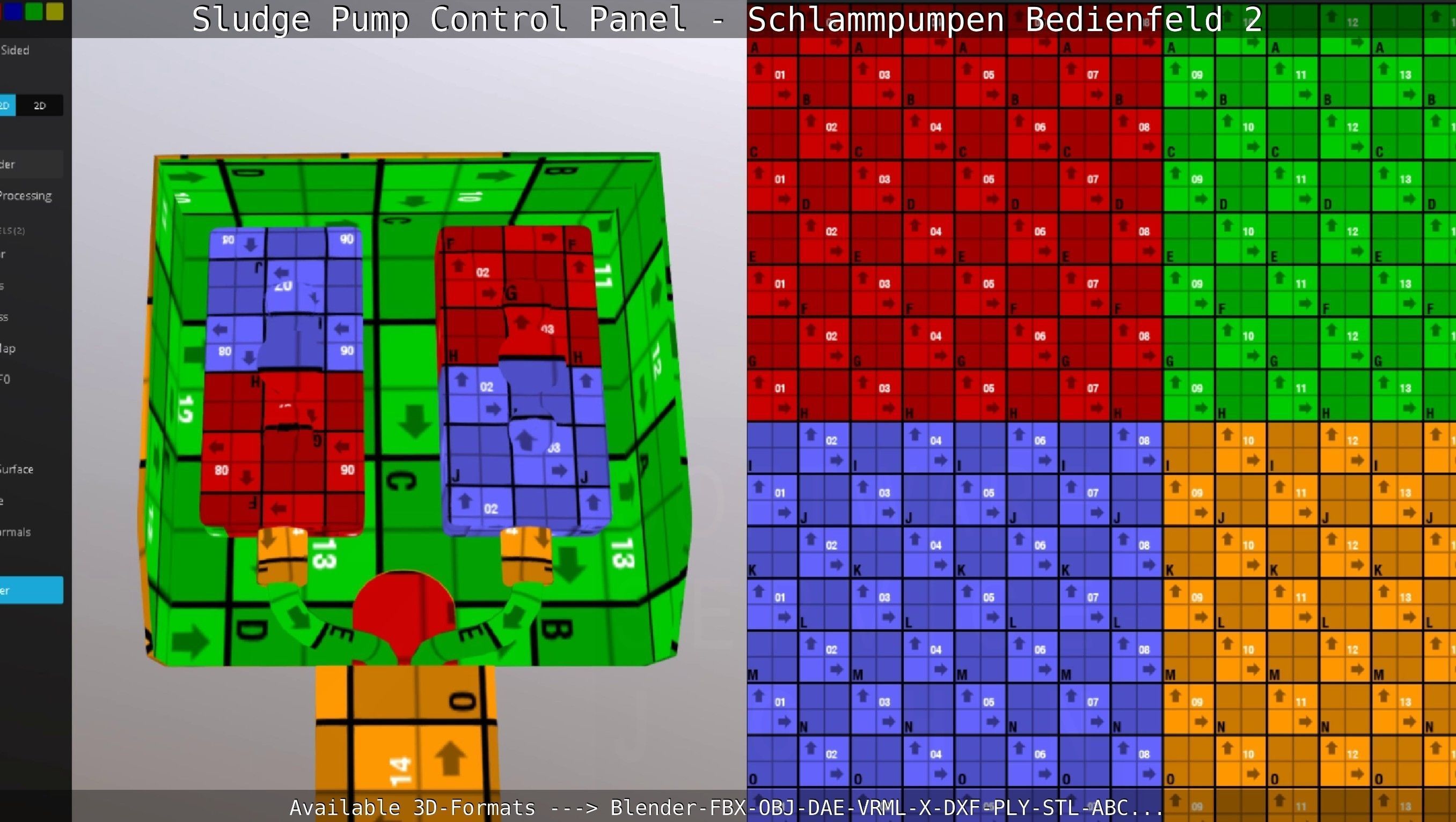 Sludge Pump Control Panel - Schlammpumpen Bedienfeld 2 Low-poly 3D model_83