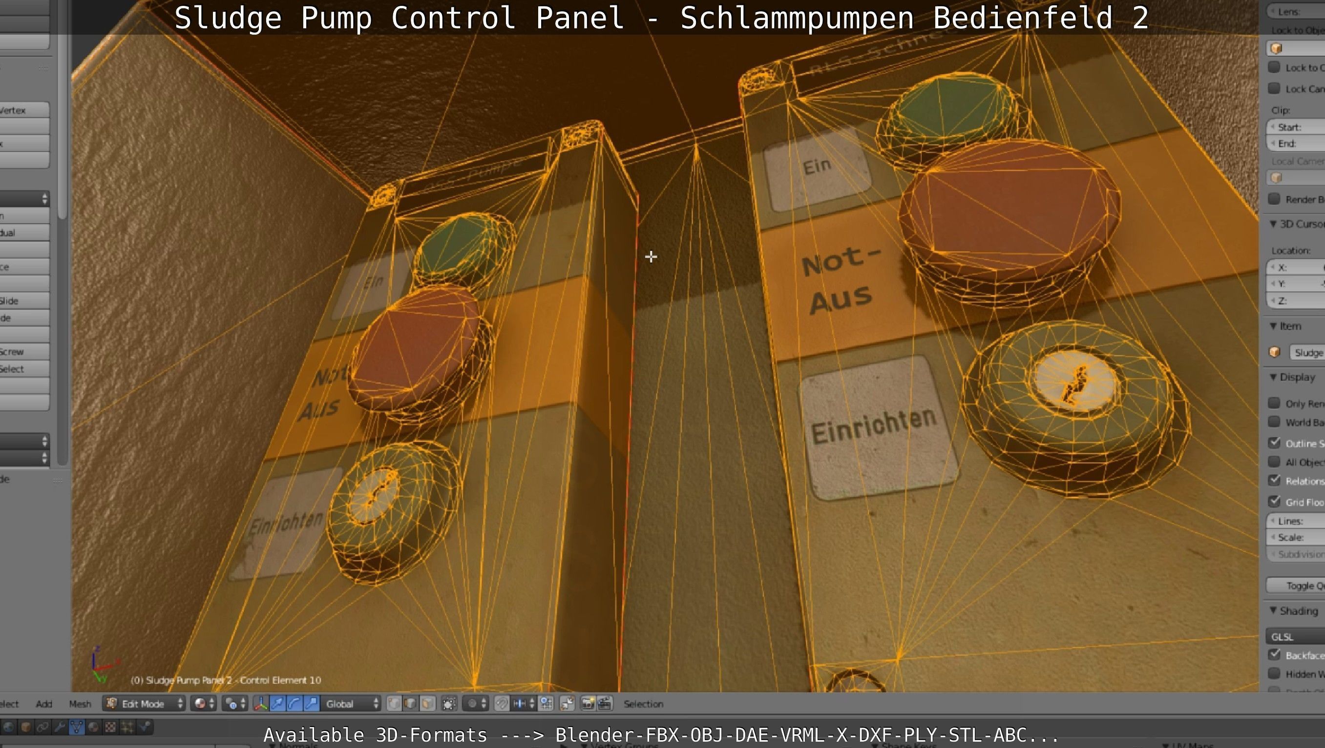 Sludge Pump Control Panel - Schlammpumpen Bedienfeld 2 Low-poly 3D model_143