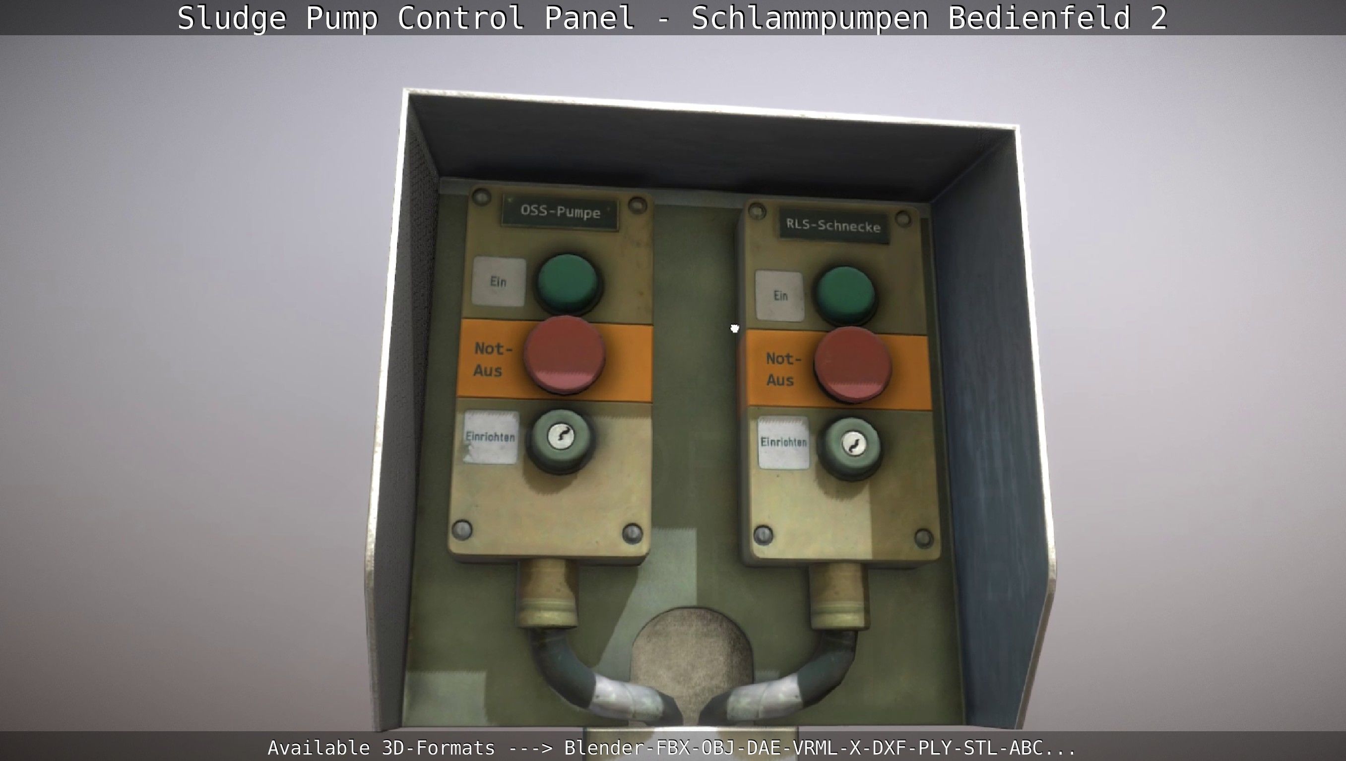 Sludge Pump Control Panel - Schlammpumpen Bedienfeld 2 Low-poly 3D model_139