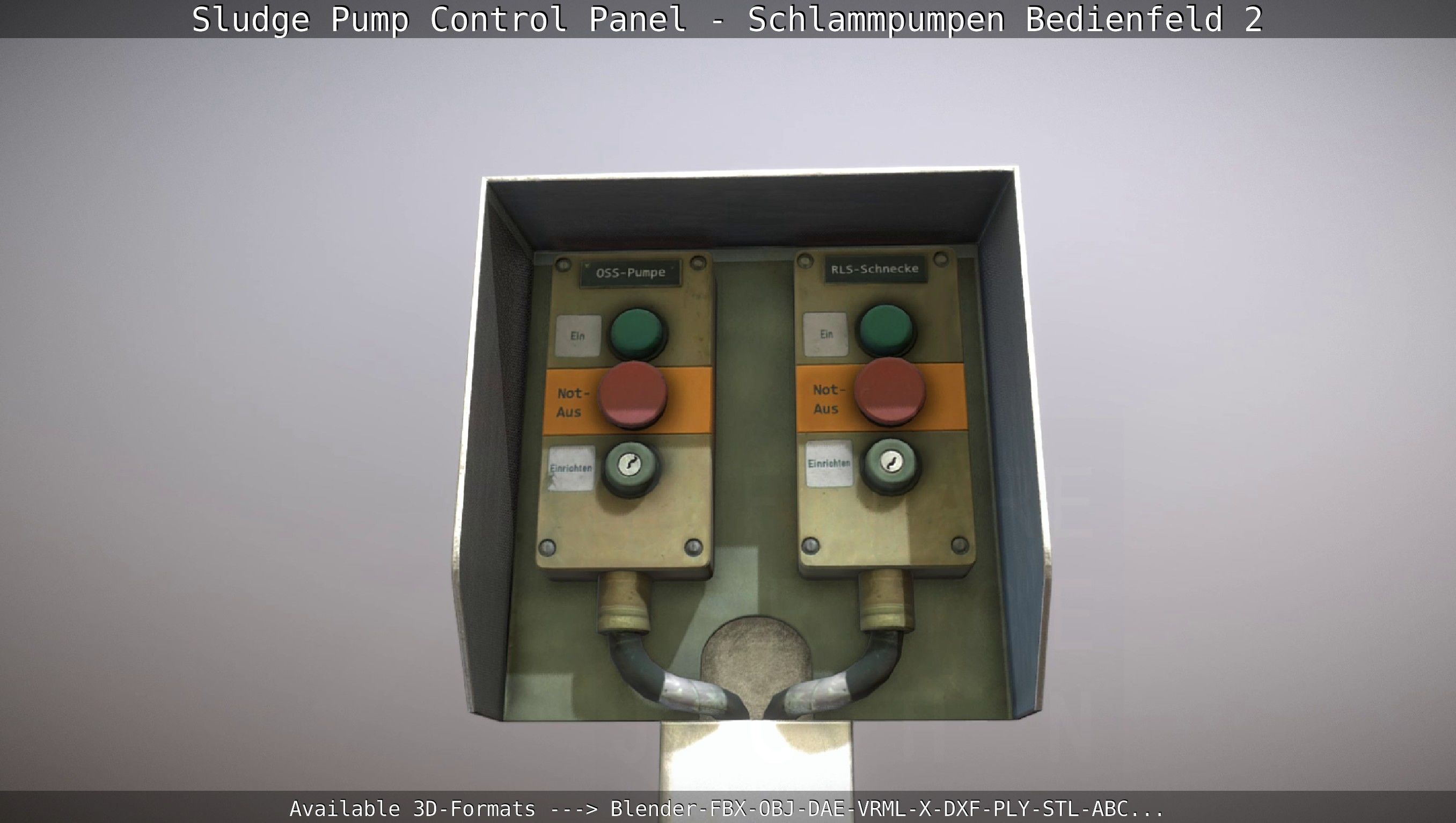 Sludge Pump Control Panel - Schlammpumpen Bedienfeld 2 Low-poly 3D model_47