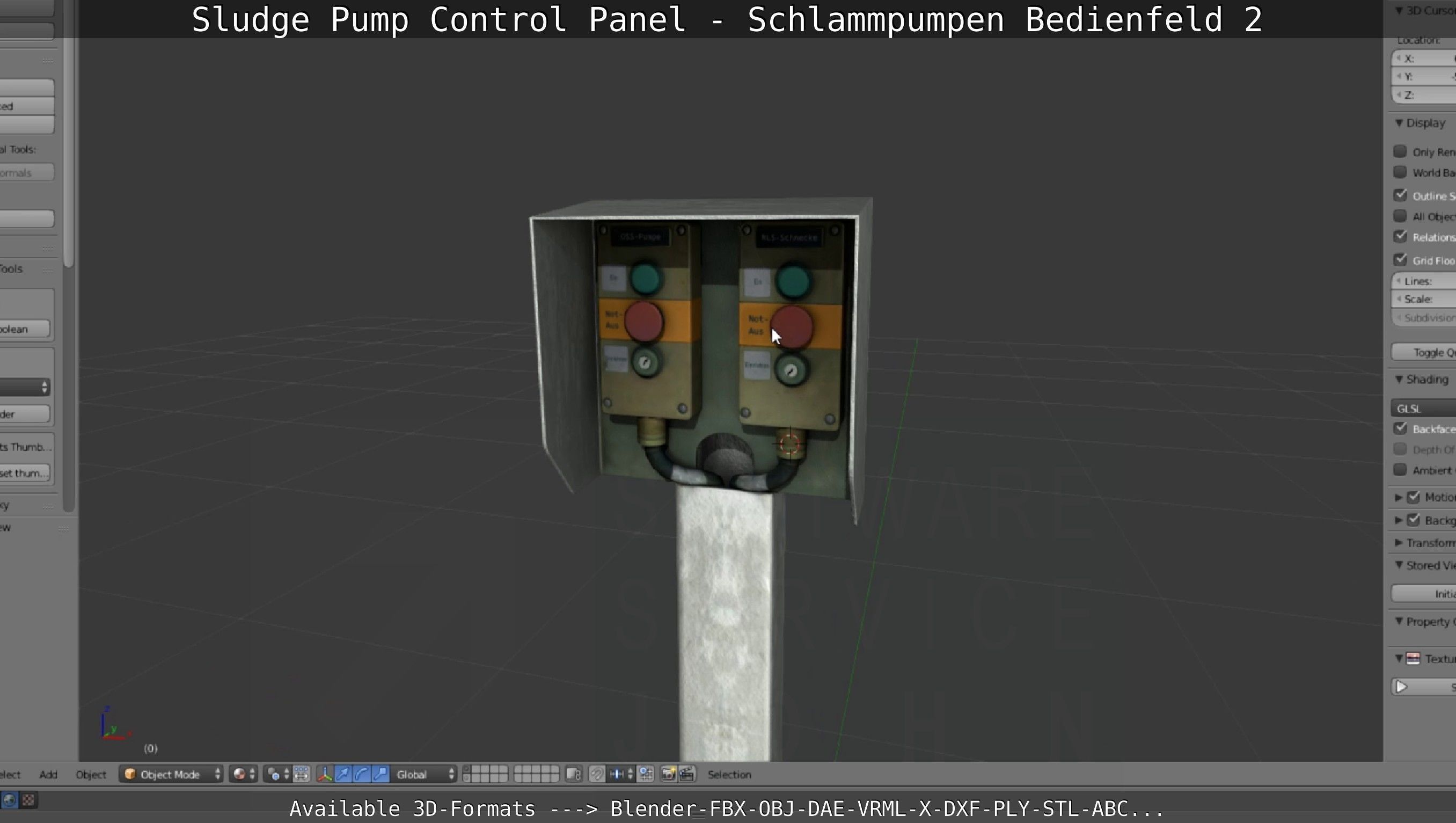 Sludge Pump Control Panel - Schlammpumpen Bedienfeld 2 Low-poly 3D model_101