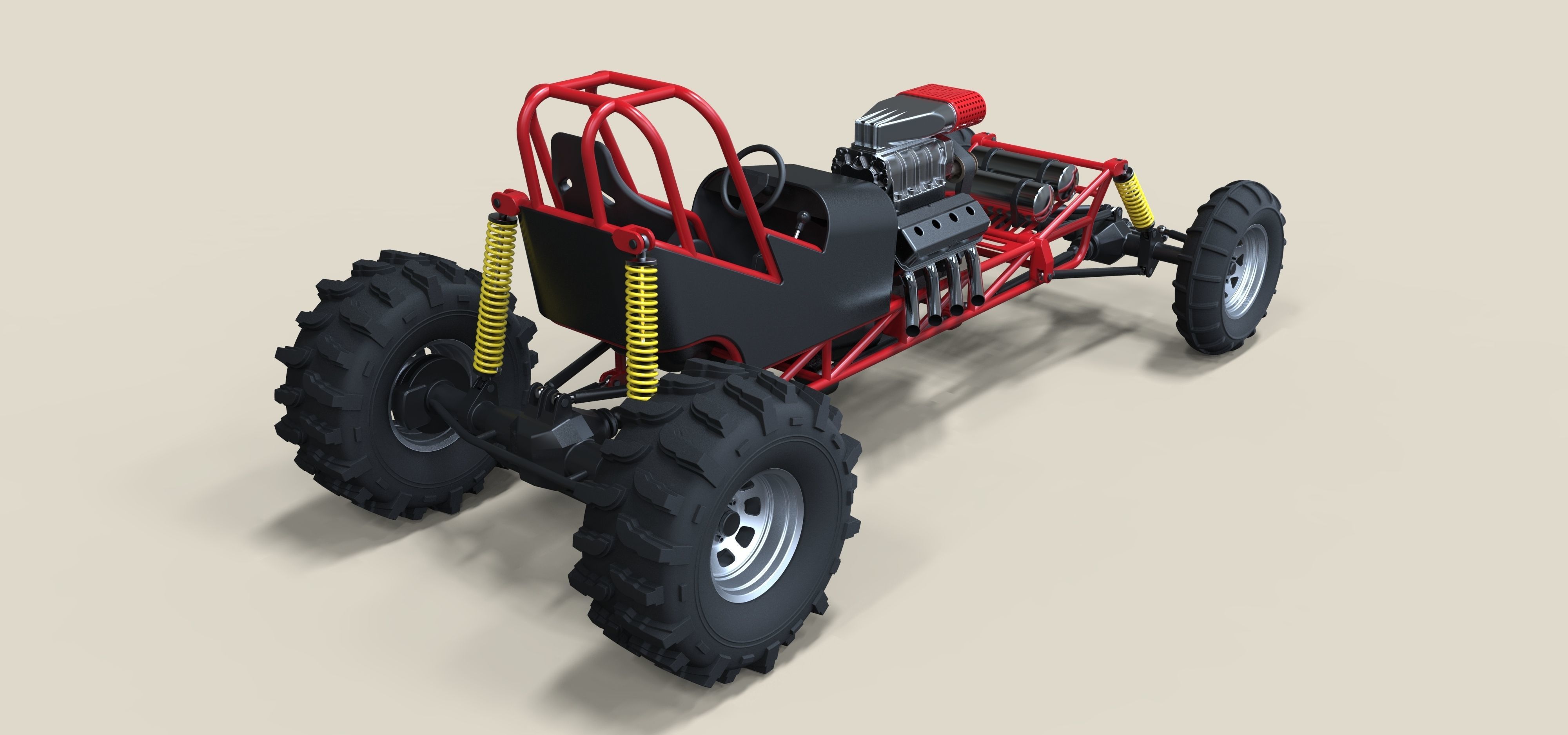 Mud dragster 3D model_10
