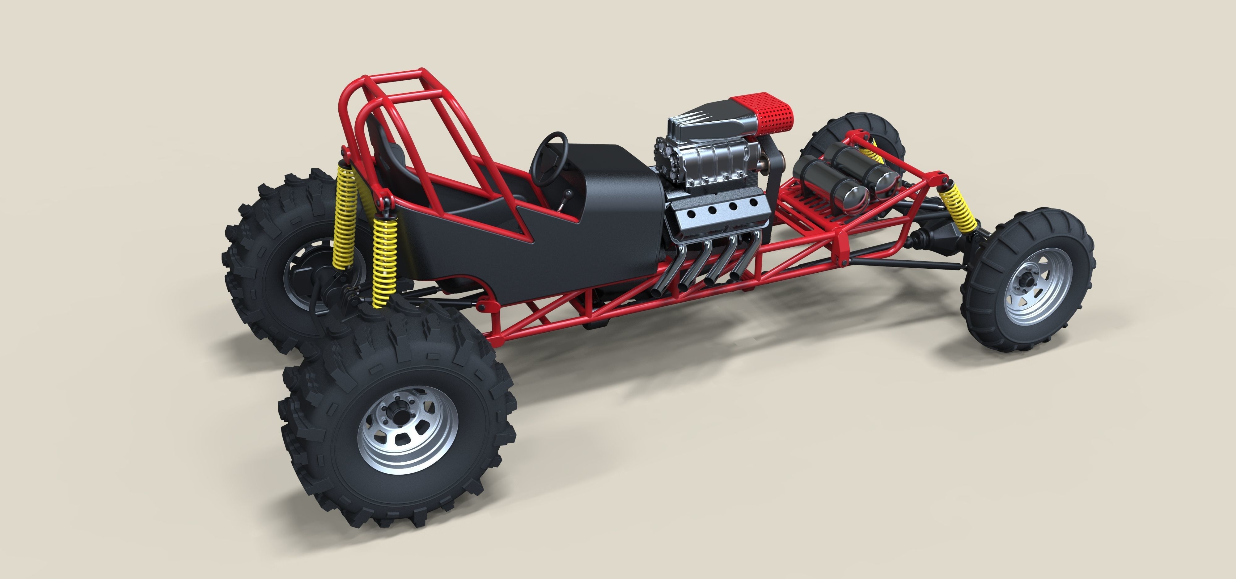 Mud dragster 3D model_9