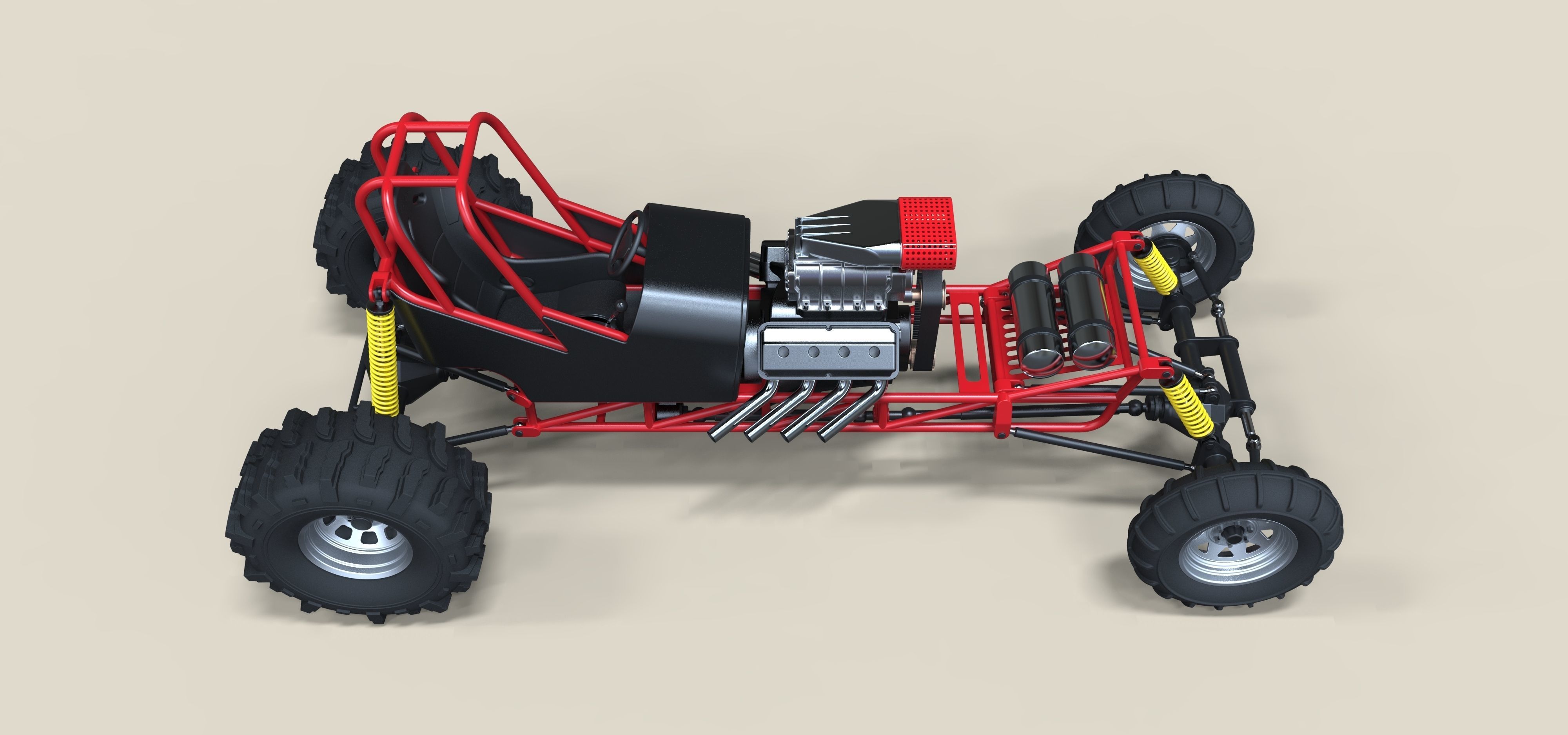 Mud dragster 3D model_7