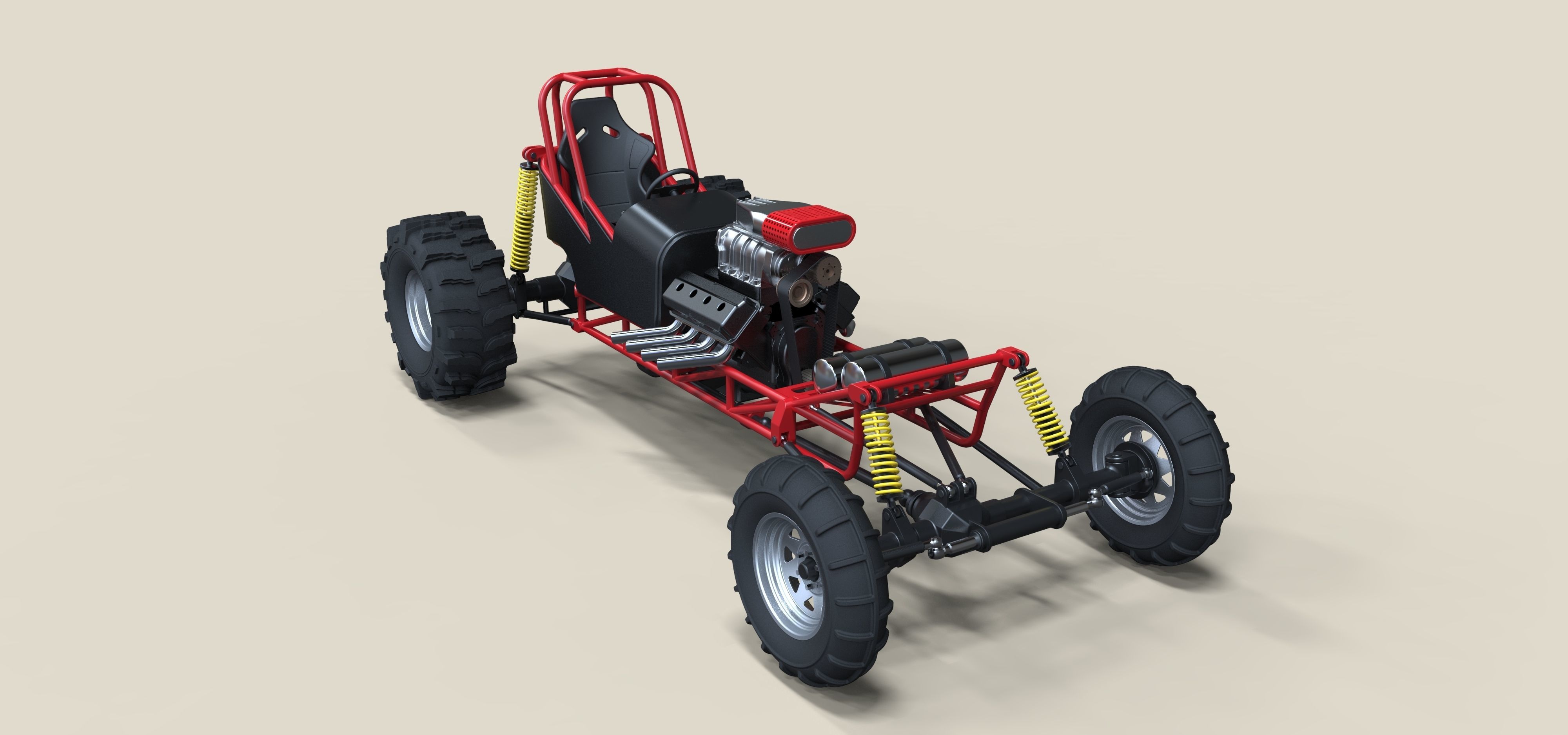 Mud dragster 3D model_2