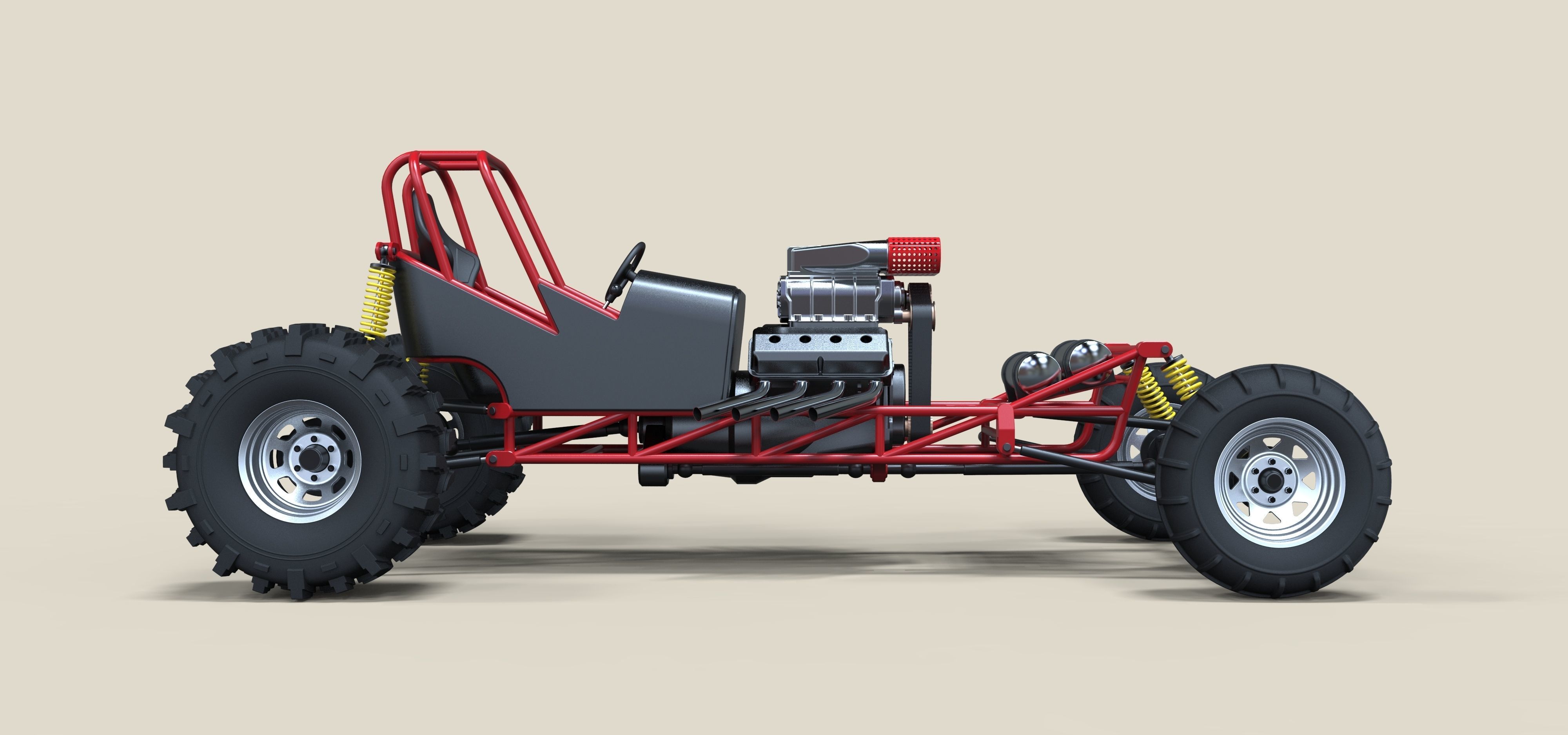 Mud dragster 3D model_6