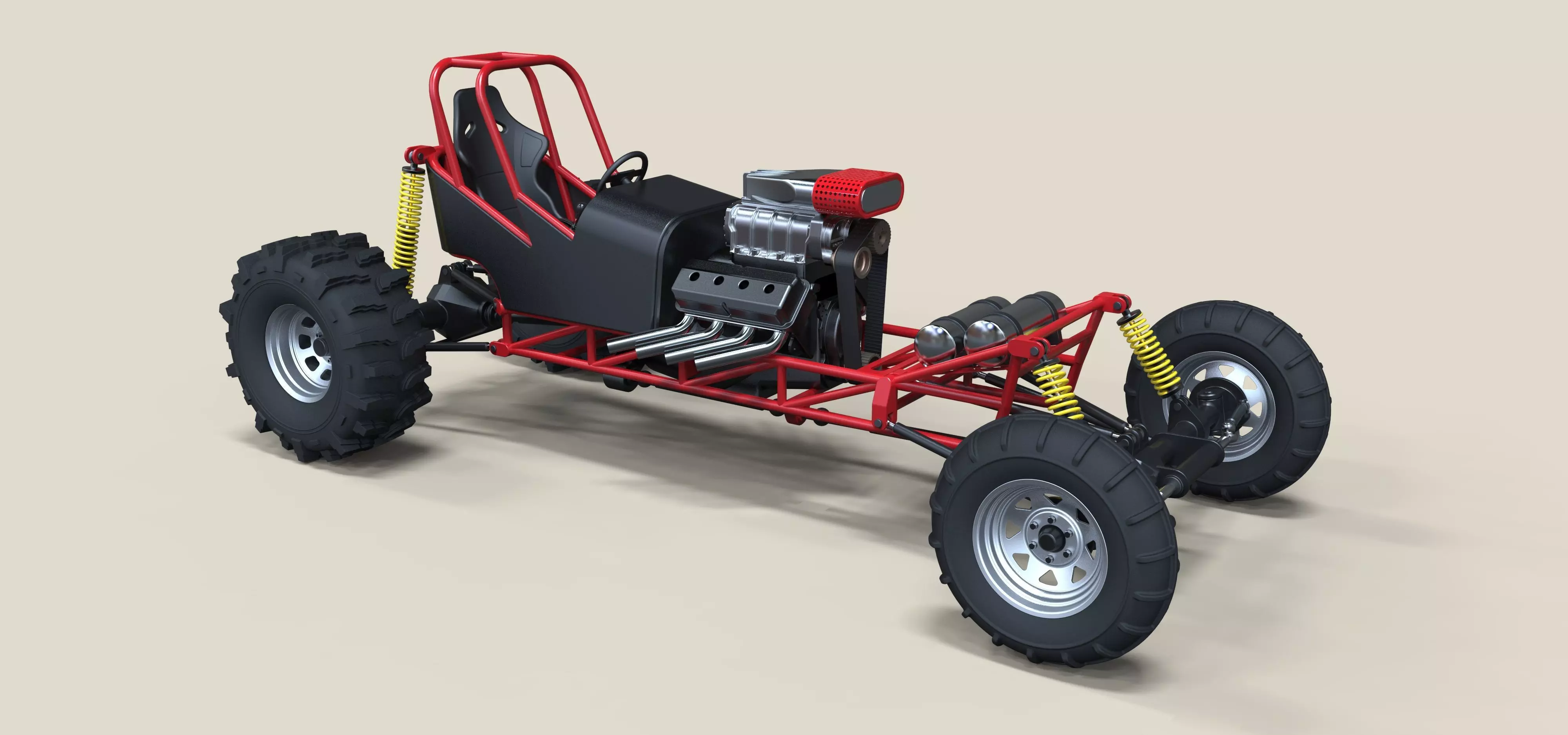 Mud dragster 3D model_0