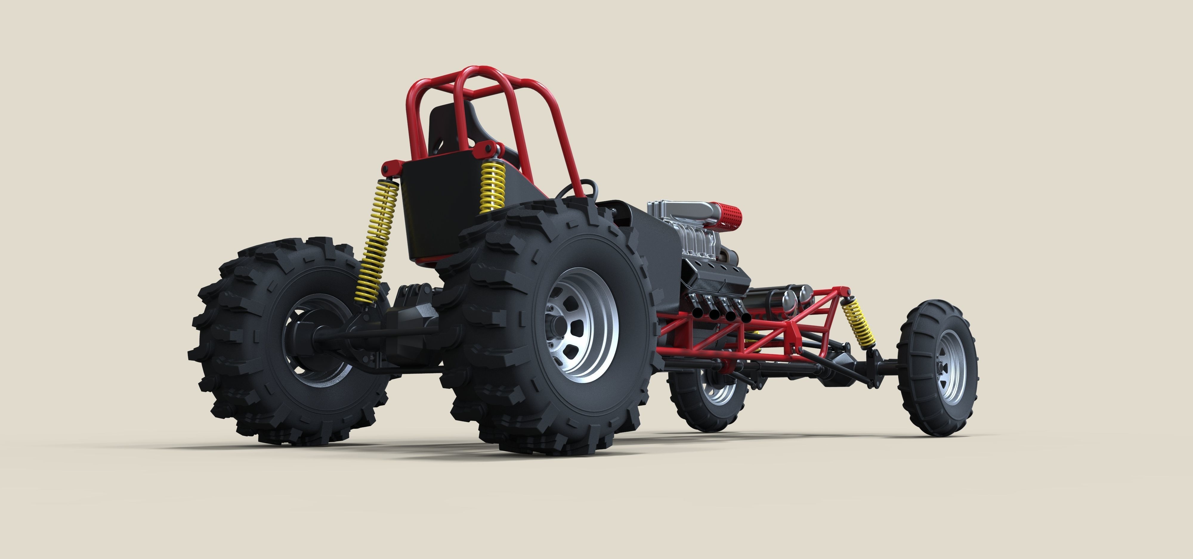 Mud dragster 3D model_11