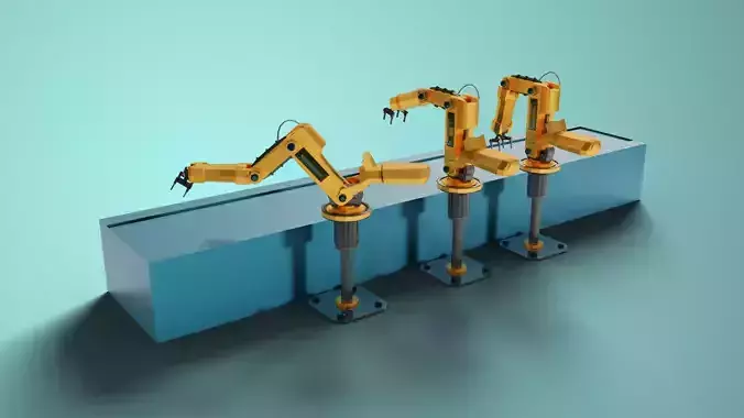 Warehouse Robot Low-poly 3D model