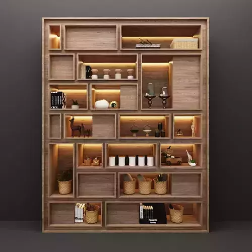 shelving with decor