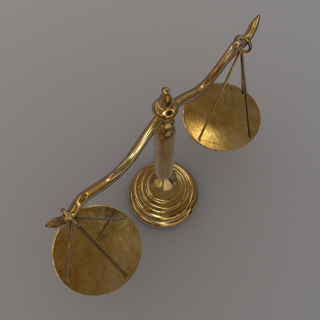 Balance Scale Low-poly 3D model_5