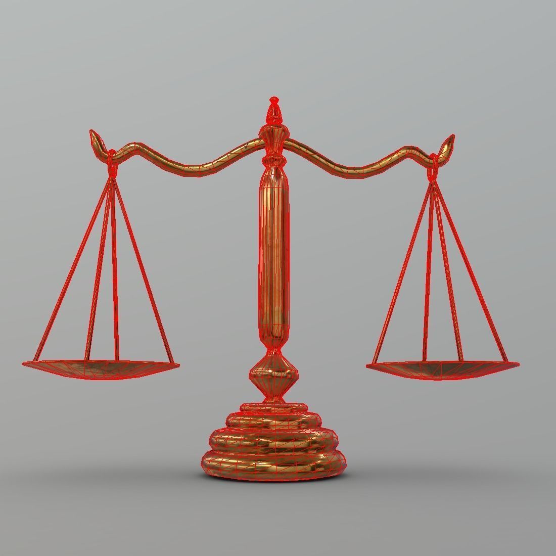 Balance Scale Low-poly 3D model_10