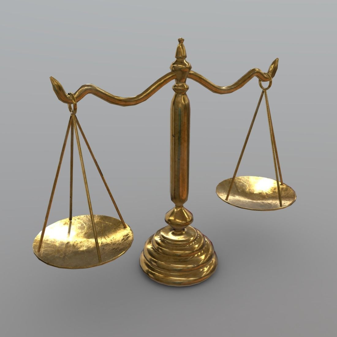 Balance Scale Low-poly 3D model_4