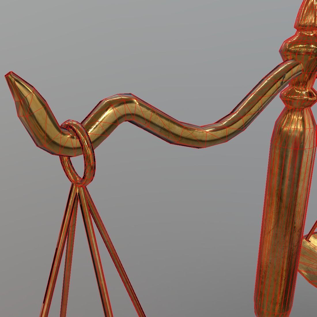 Balance Scale Low-poly 3D model_7