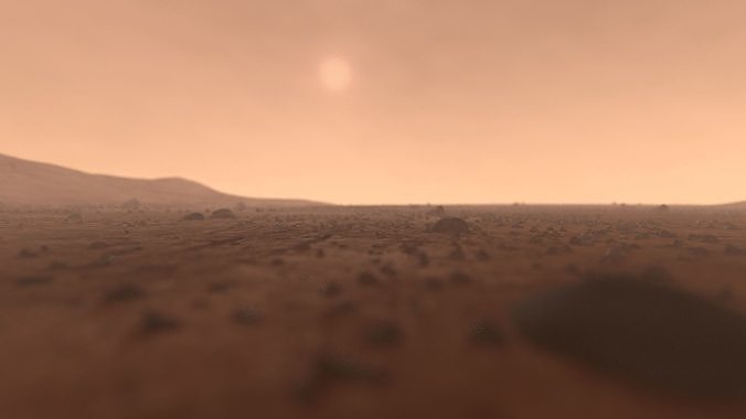 Mars surface - full scene 3D model