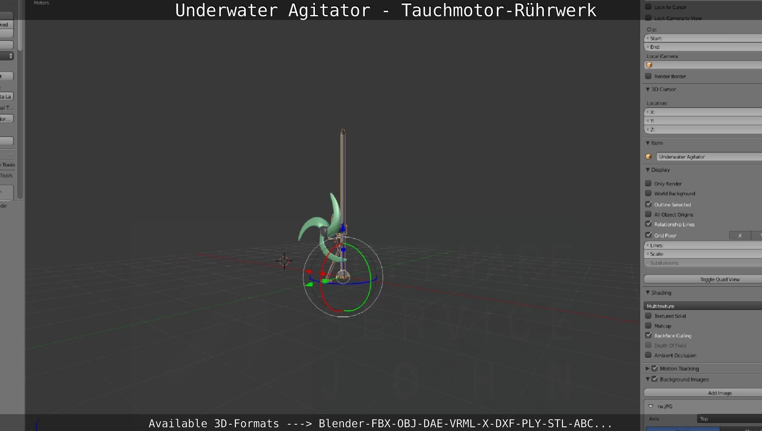 Underwater Agitator - Tauchmotor-Ruehrwerk 1 High-Poly Version 3D model_126