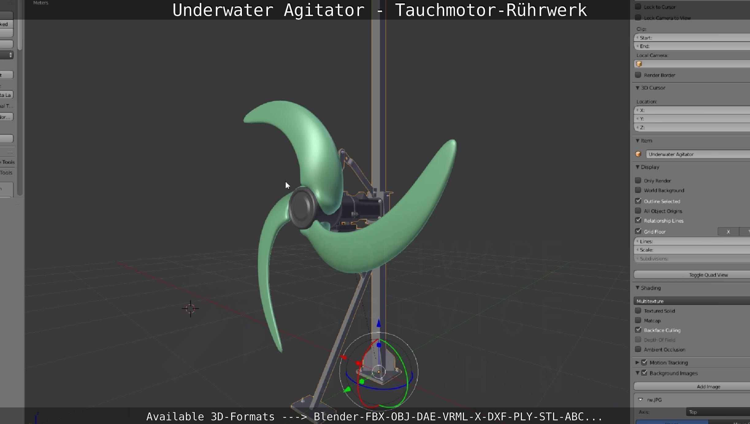 Underwater Agitator - Tauchmotor-Ruehrwerk 1 High-Poly Version 3D model_72