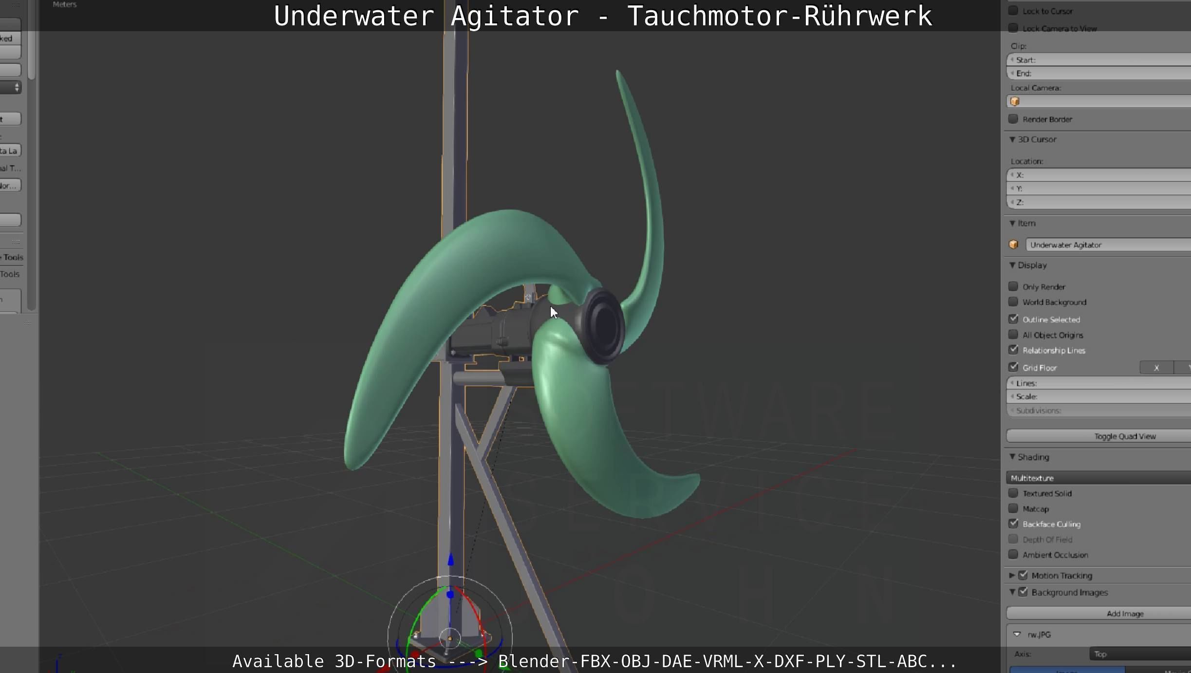Underwater Agitator - Tauchmotor-Ruehrwerk 1 High-Poly Version 3D model_44