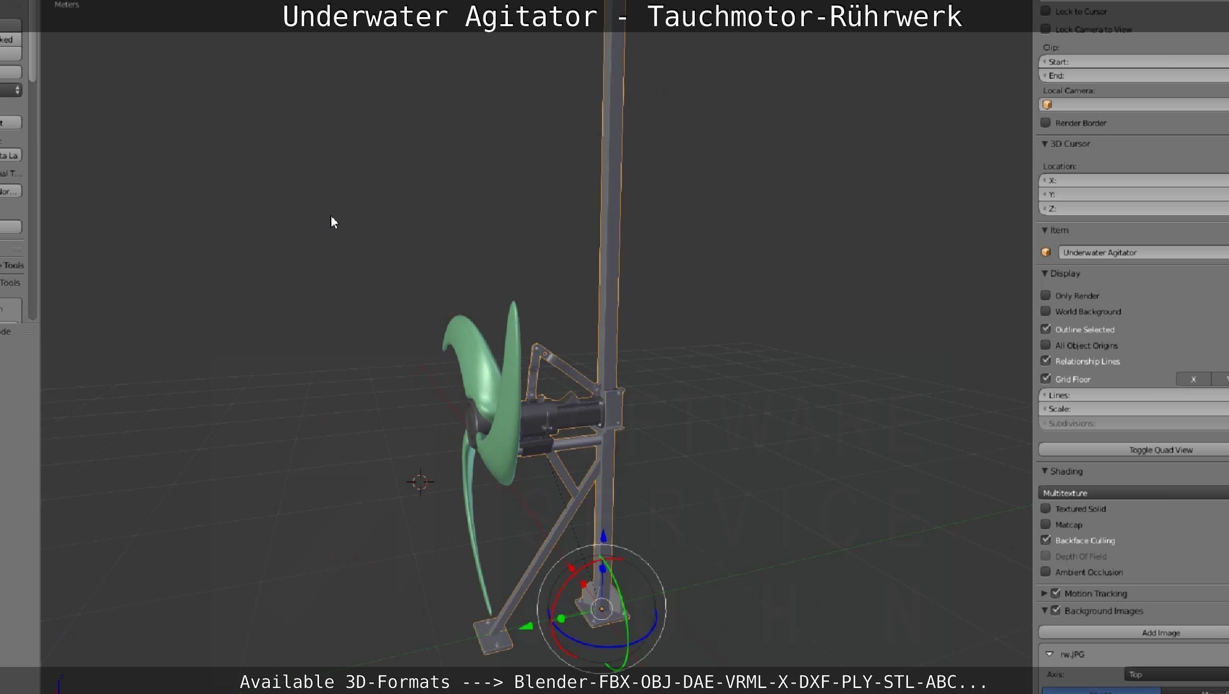 Underwater Agitator - Tauchmotor-Ruehrwerk 1 High-Poly Version 3D model_129