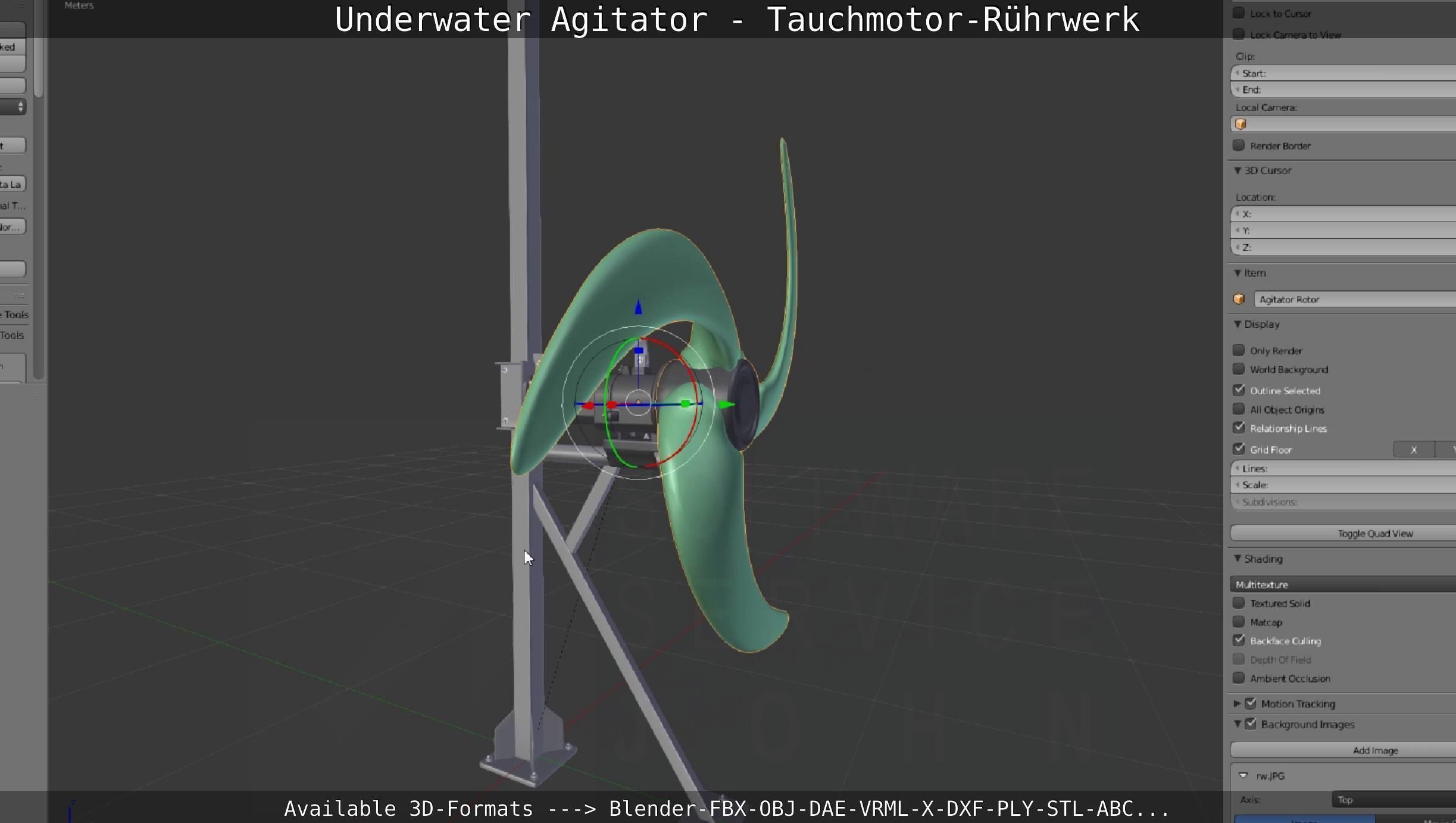 Underwater Agitator - Tauchmotor-Ruehrwerk 1 High-Poly Version 3D model_57