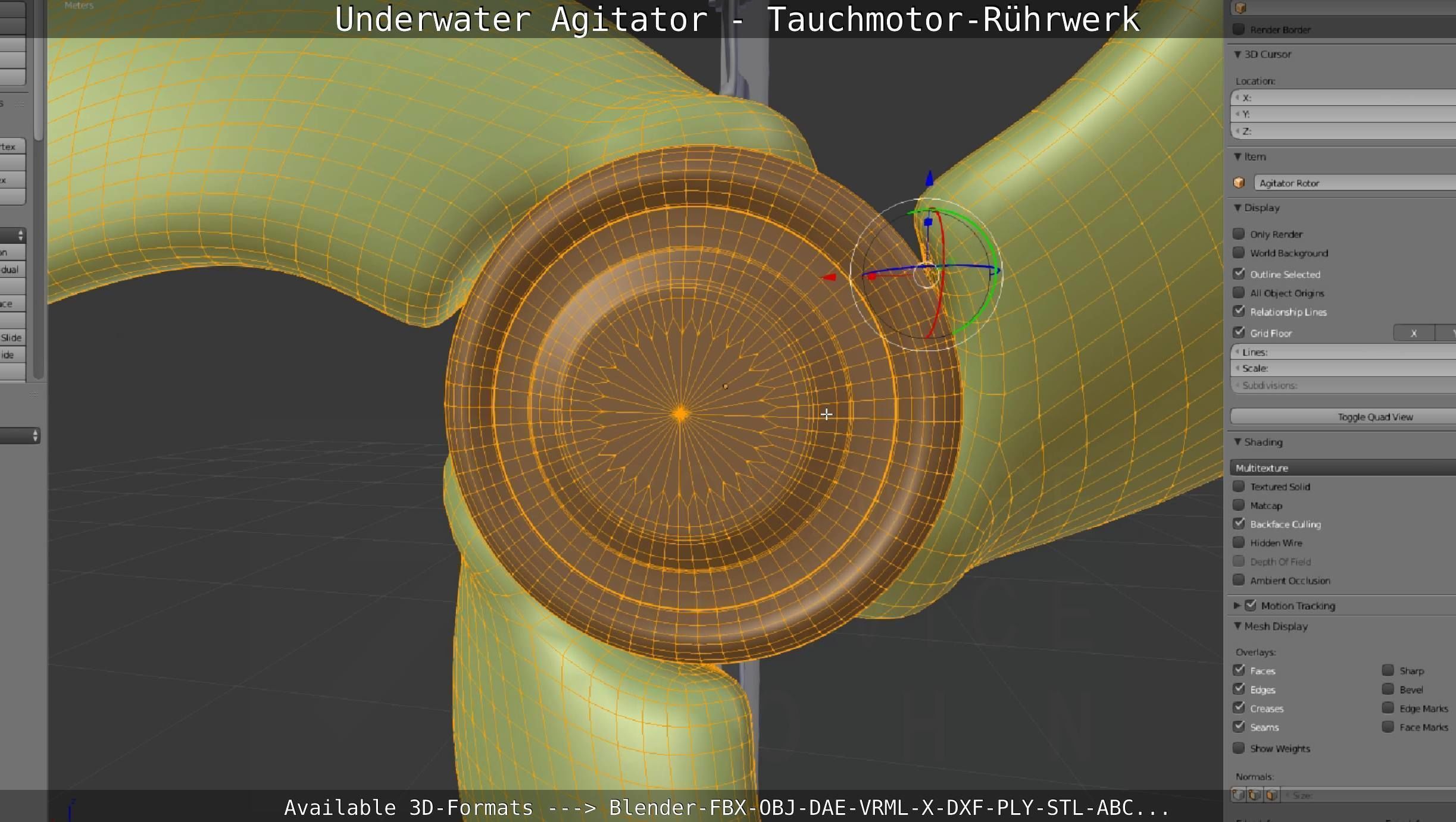 Underwater Agitator - Tauchmotor-Ruehrwerk 1 High-Poly Version 3D model_45