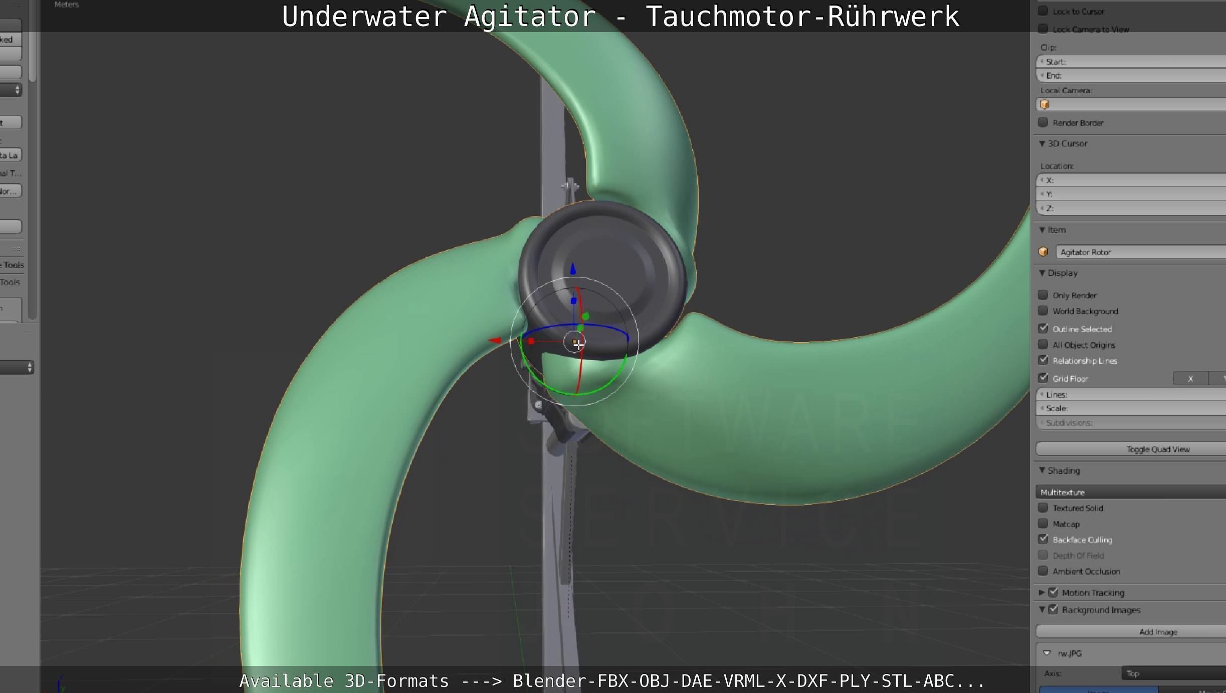 Underwater Agitator - Tauchmotor-Ruehrwerk 1 High-Poly Version 3D model_48