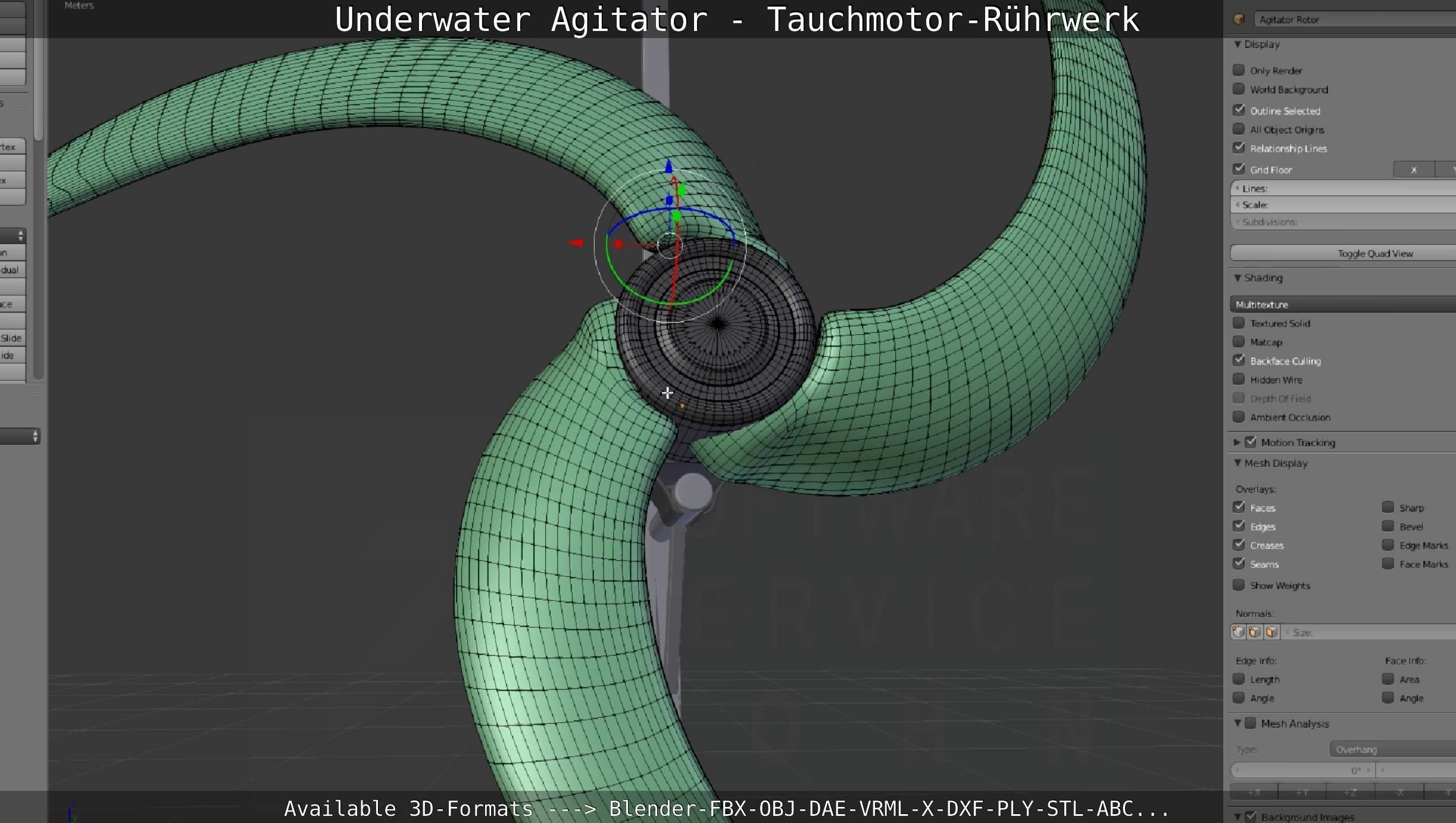Underwater Agitator - Tauchmotor-Ruehrwerk 1 High-Poly Version 3D model_42