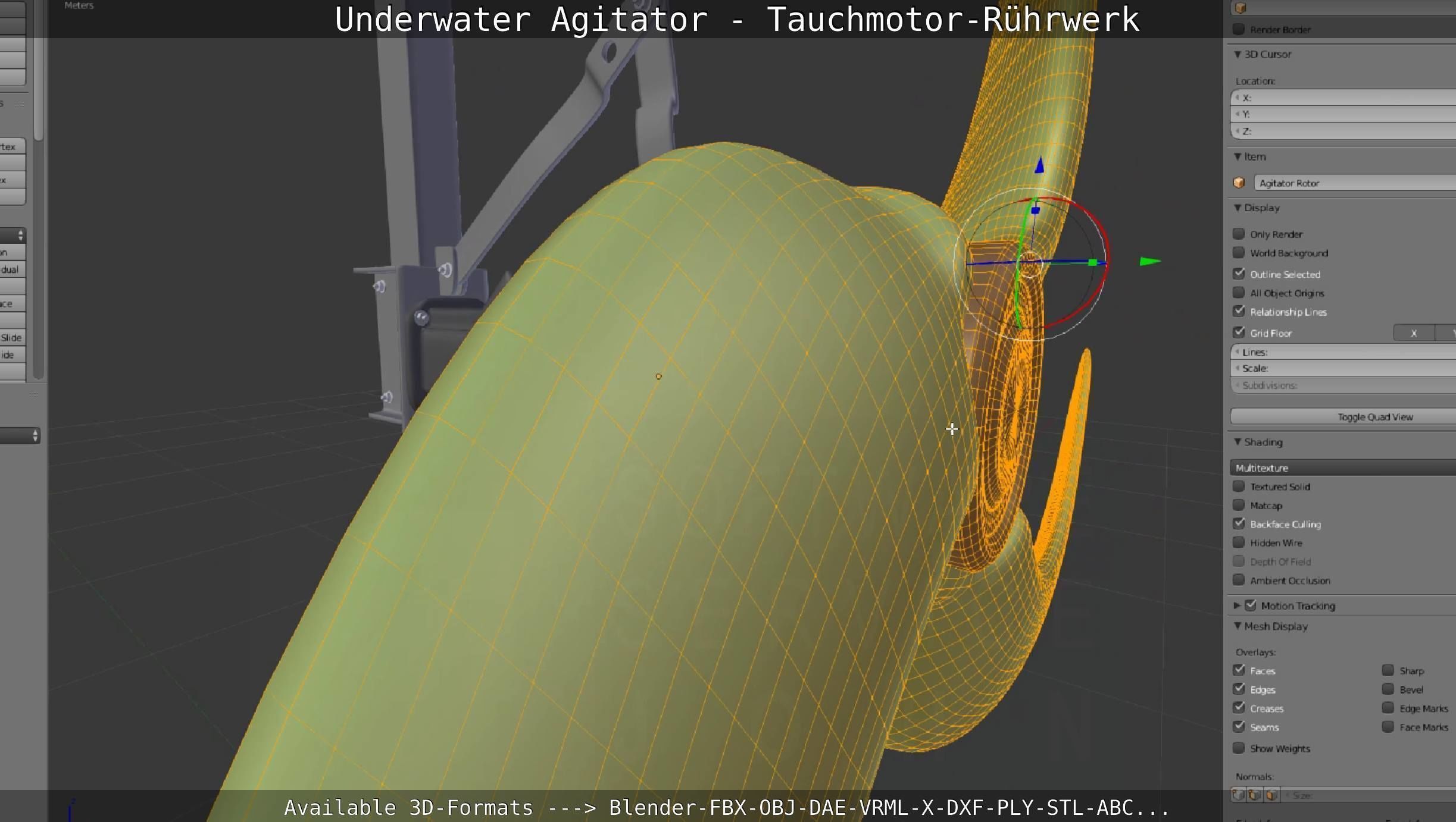 Underwater Agitator - Tauchmotor-Ruehrwerk 1 High-Poly Version 3D model_47