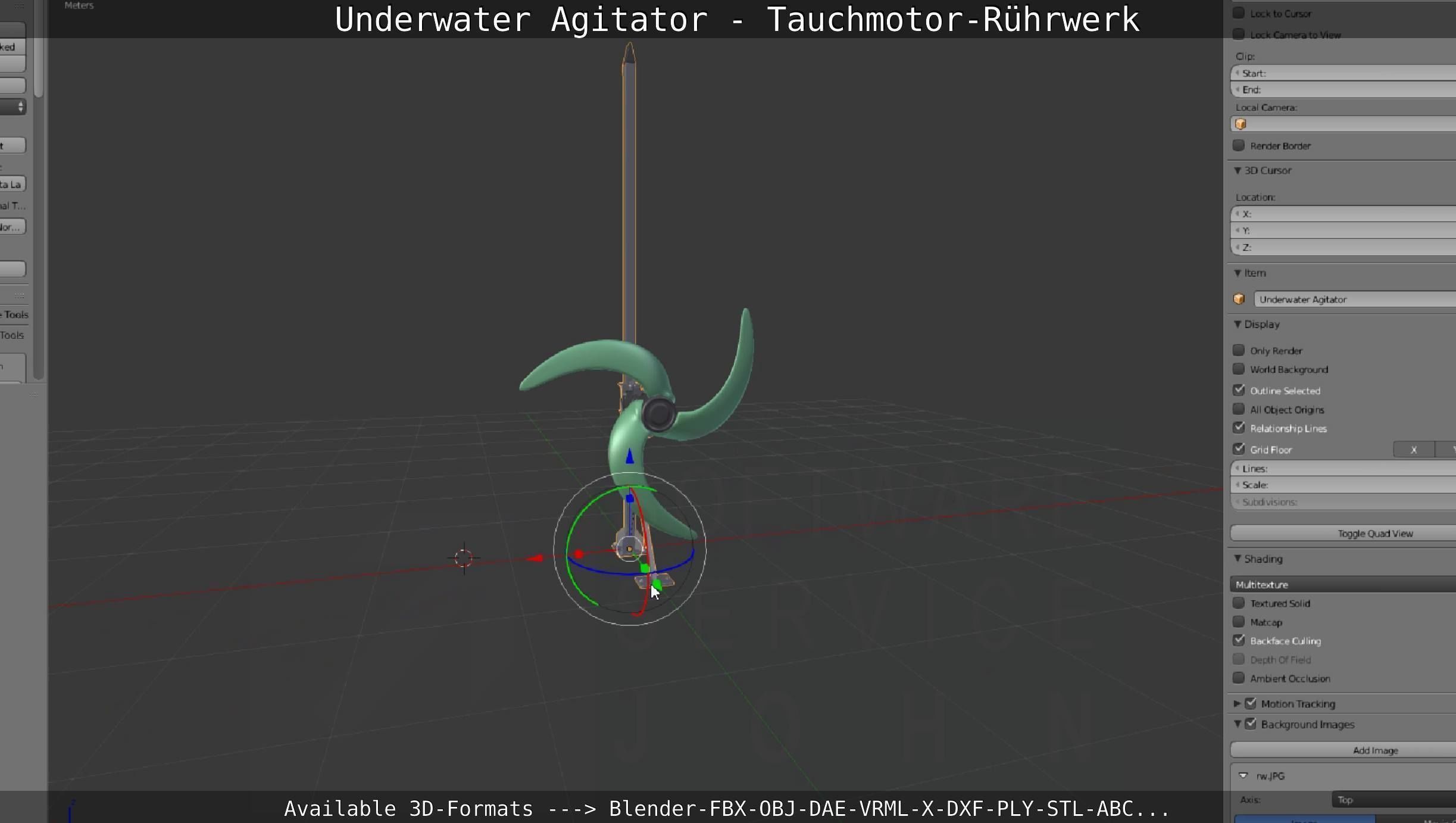 Underwater Agitator - Tauchmotor-Ruehrwerk 1 High-Poly Version 3D model_50